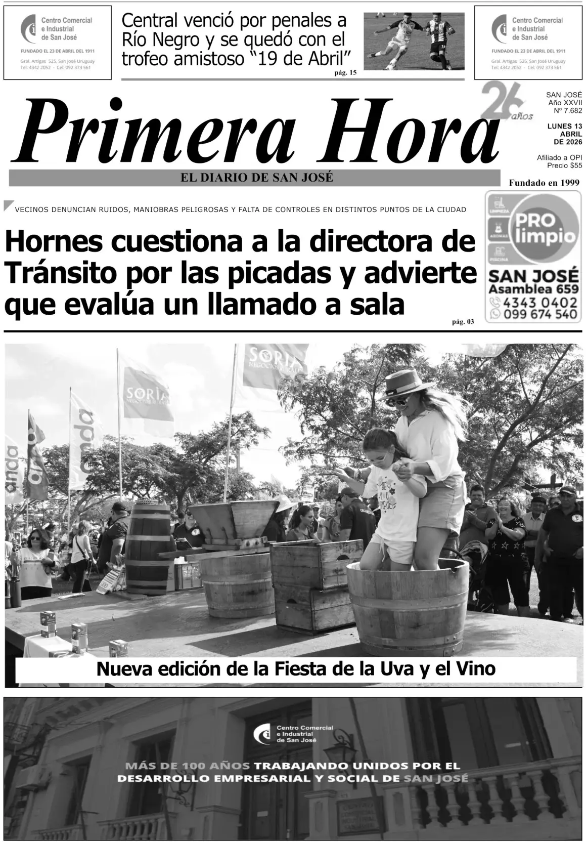 Portada del diario físico