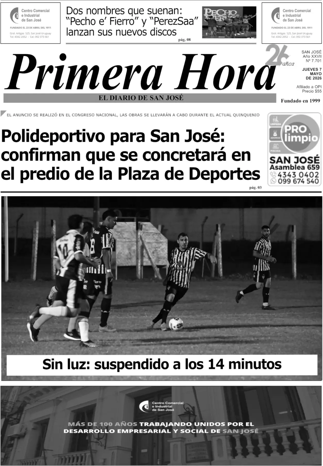 Portada del diario físico