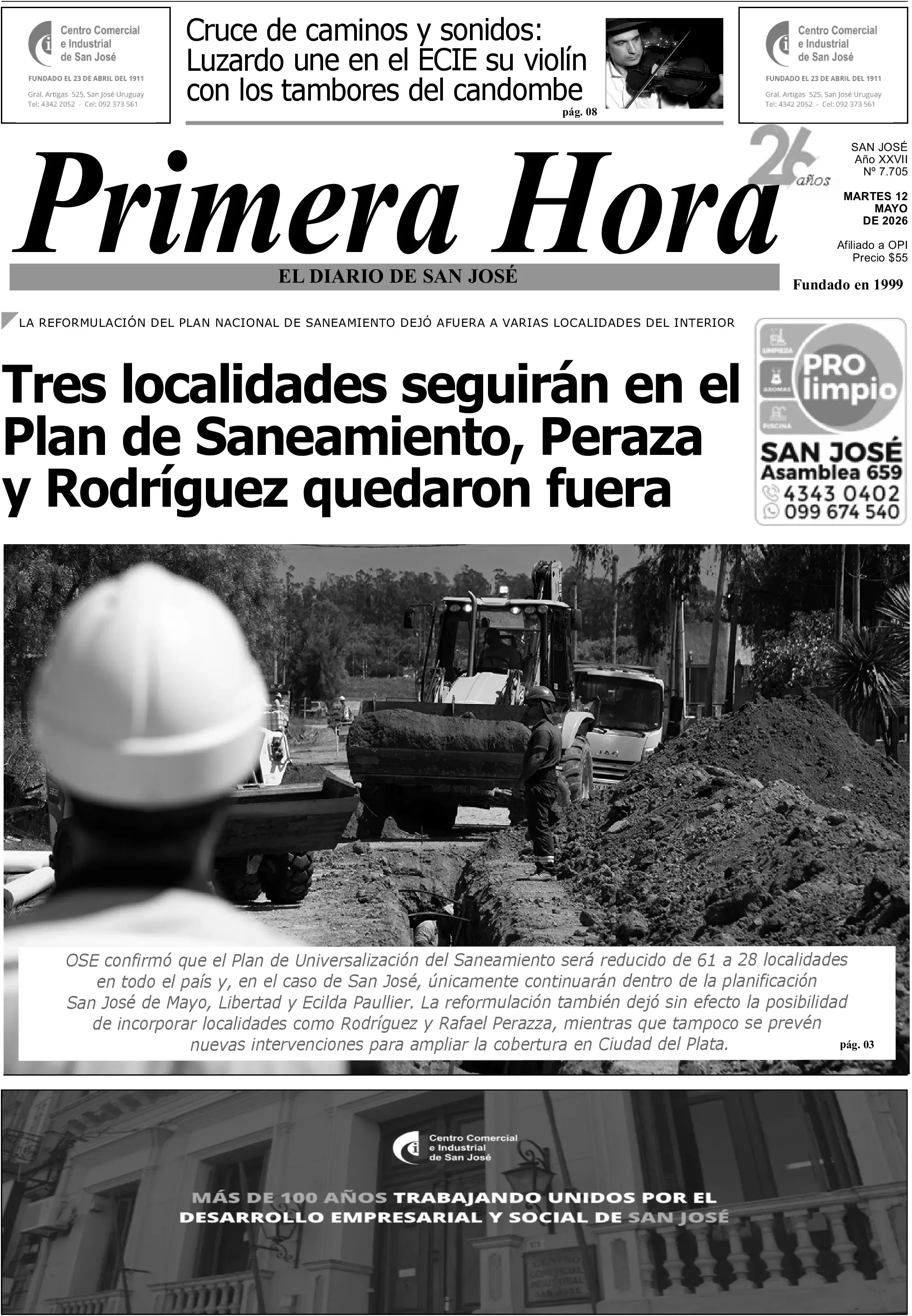 Portada del diario físico