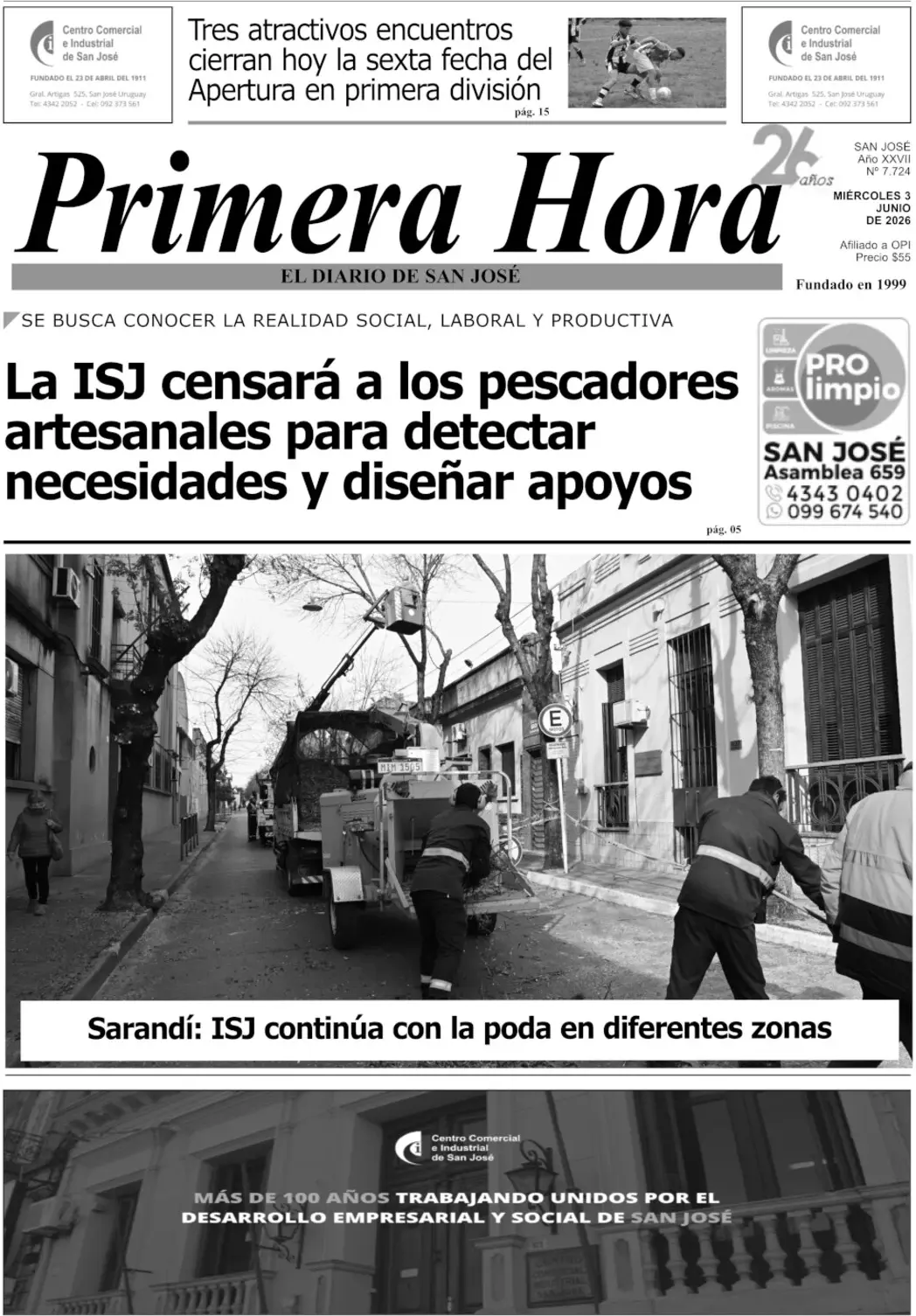 Portada del diario físico