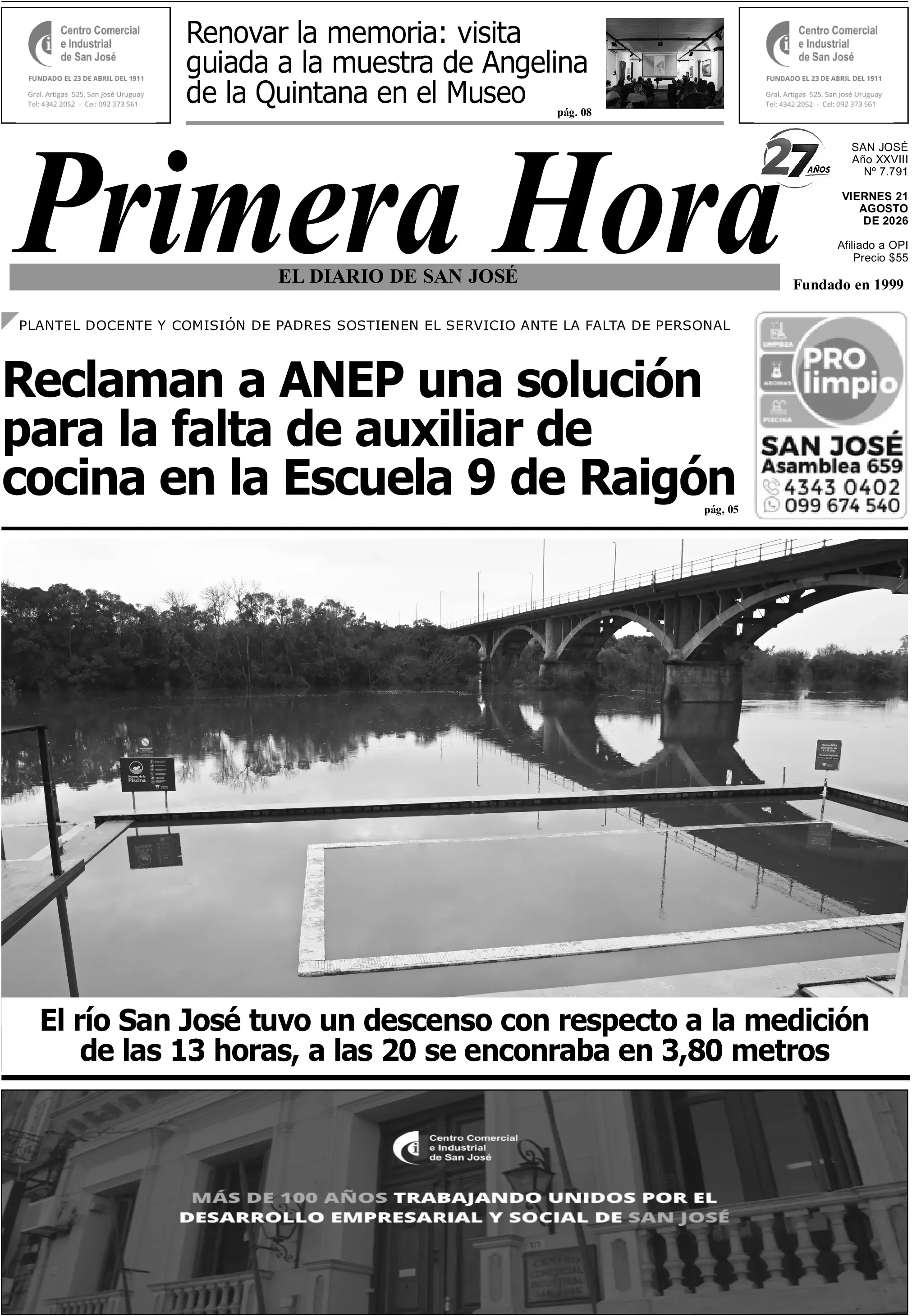 Portada del diario físico
