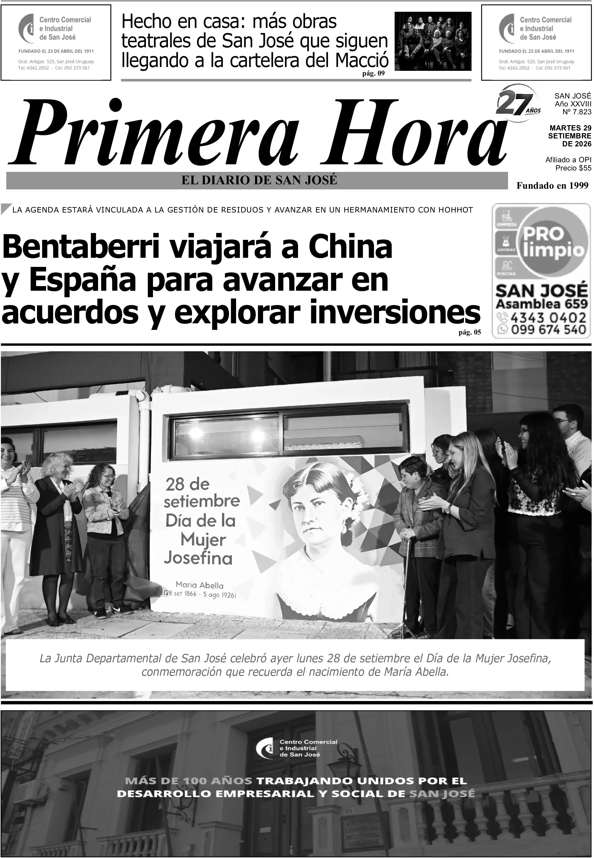 Portada del diario físico
