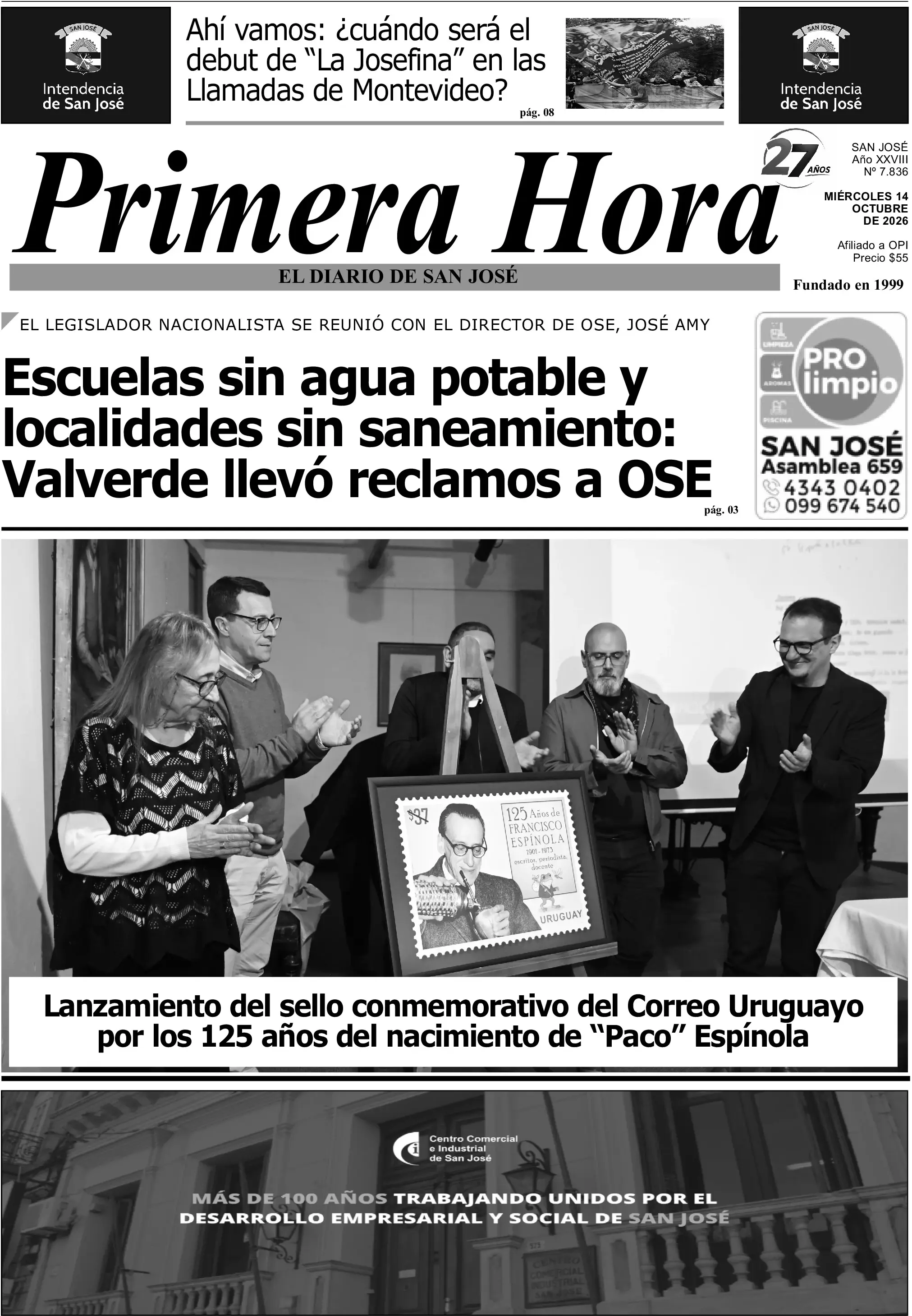 Portada del diario físico