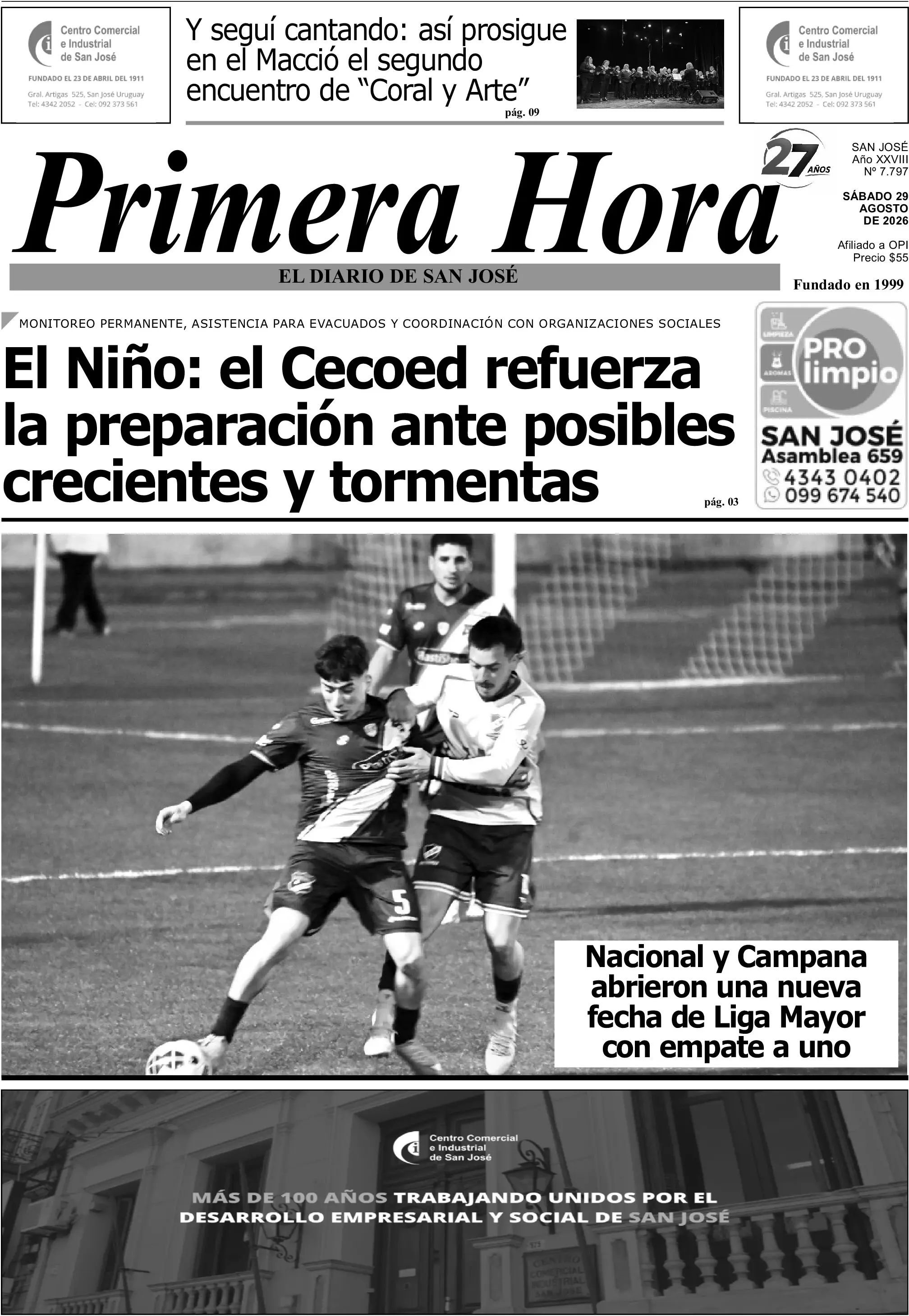 Portada del diario físico