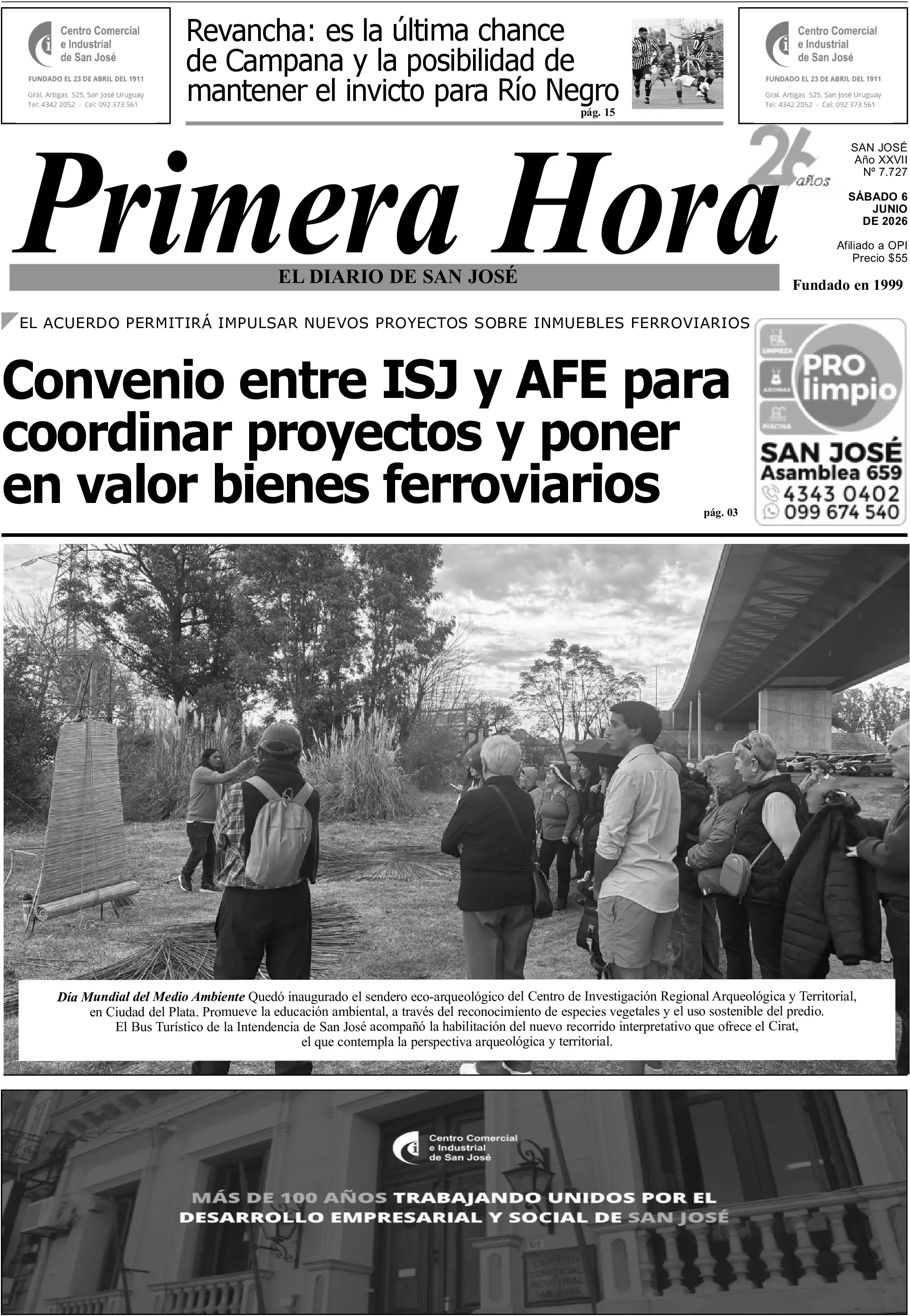 Portada del diario físico