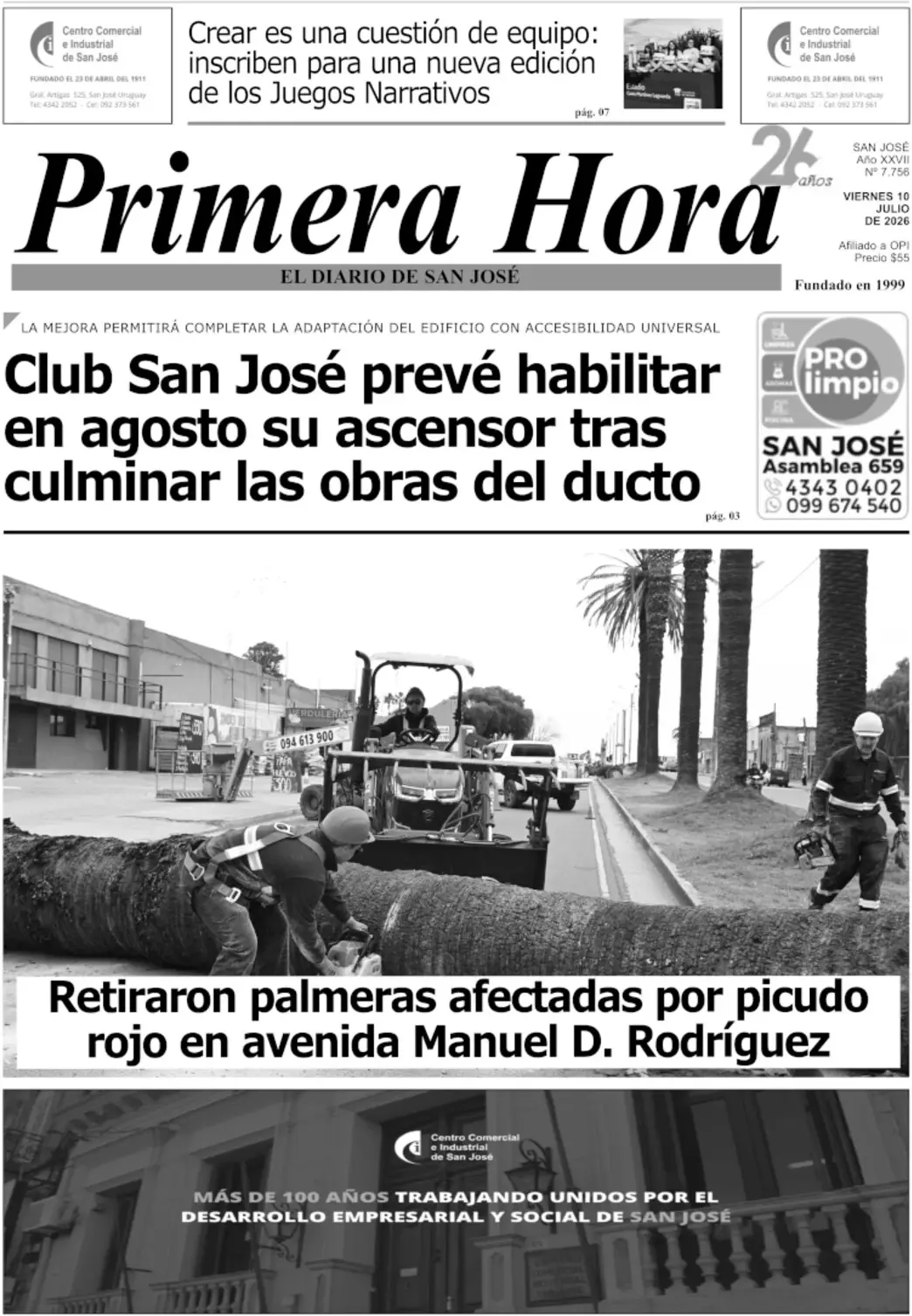 Portada del diario físico