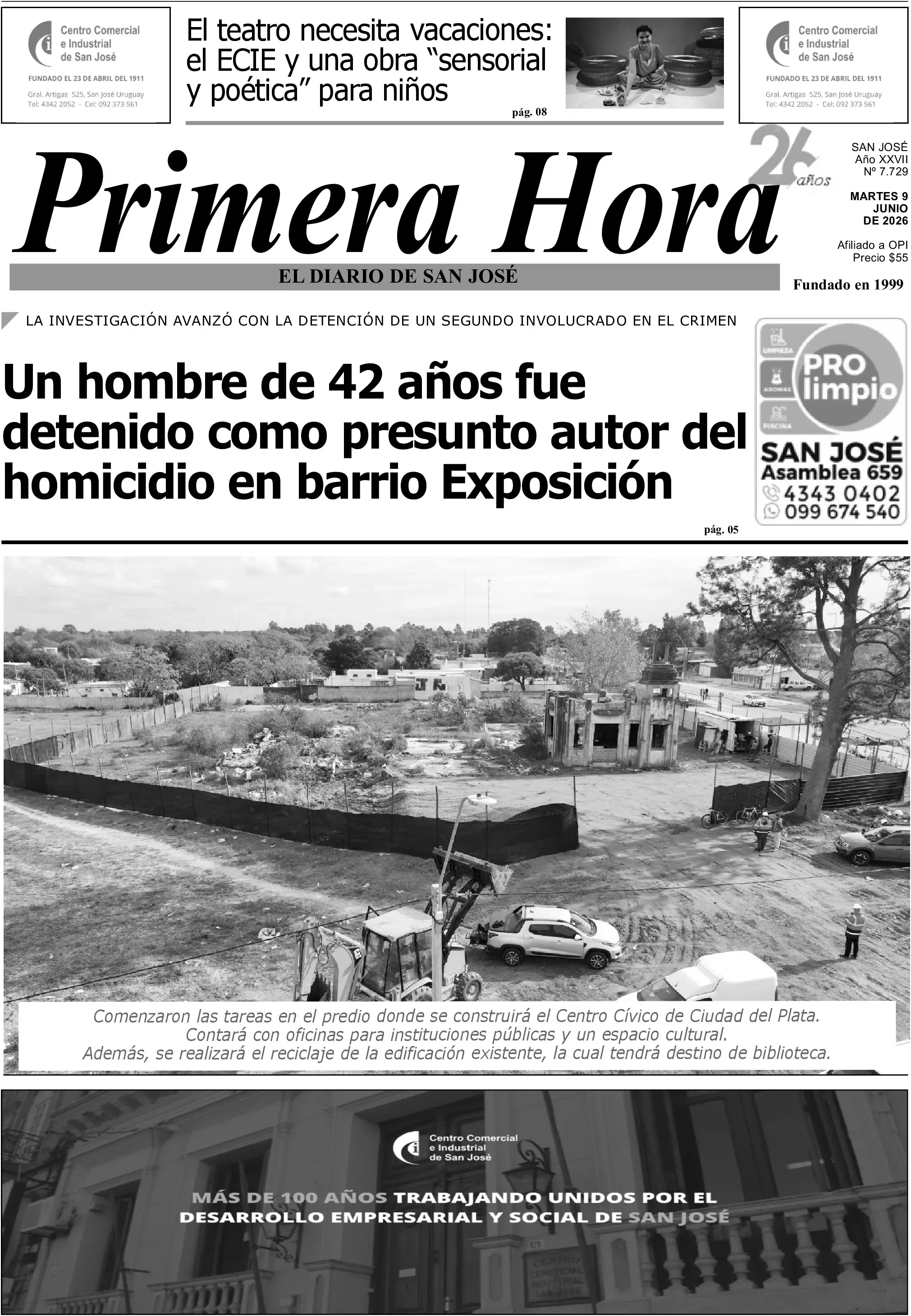 Portada del diario físico