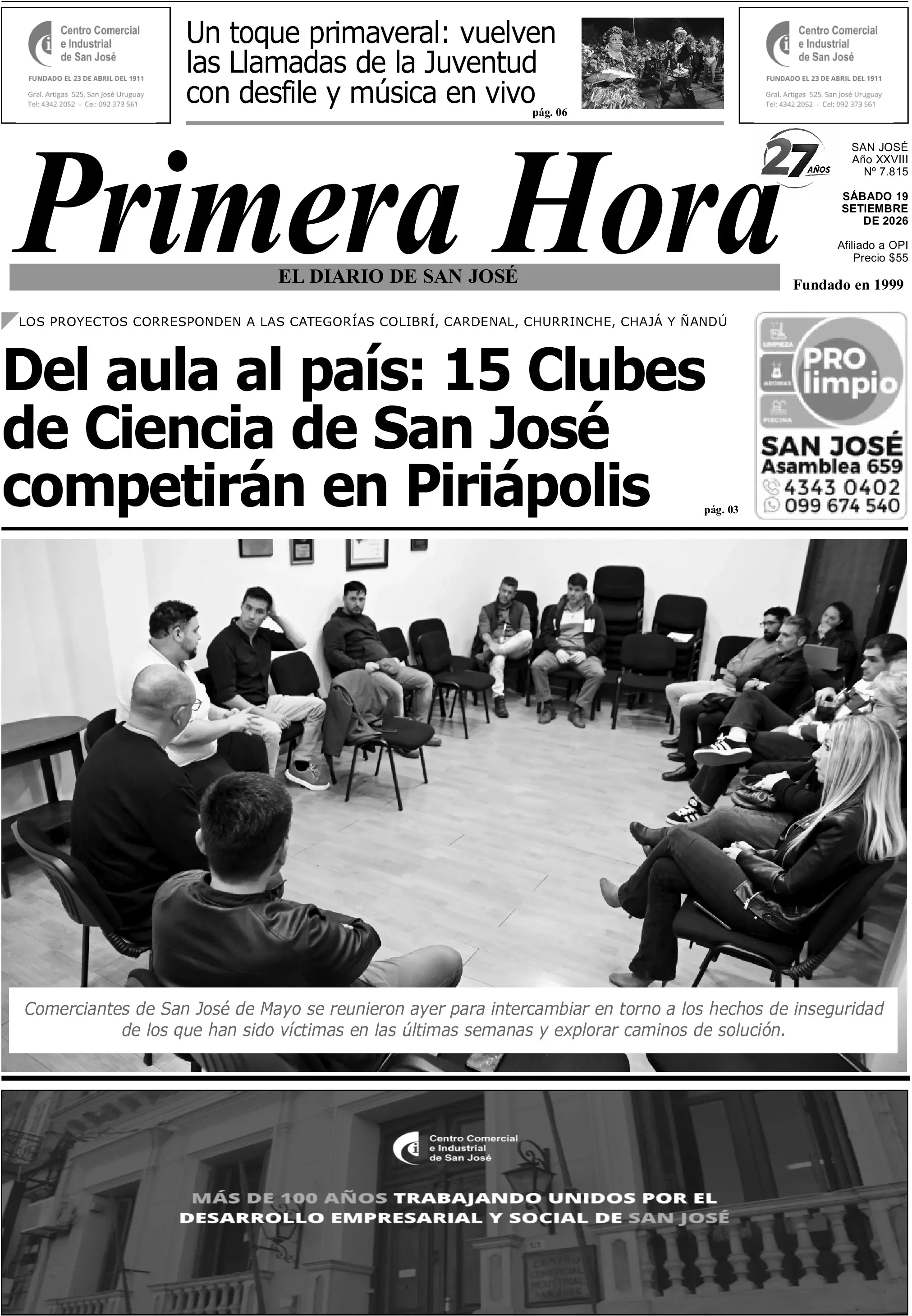 Portada del diario físico