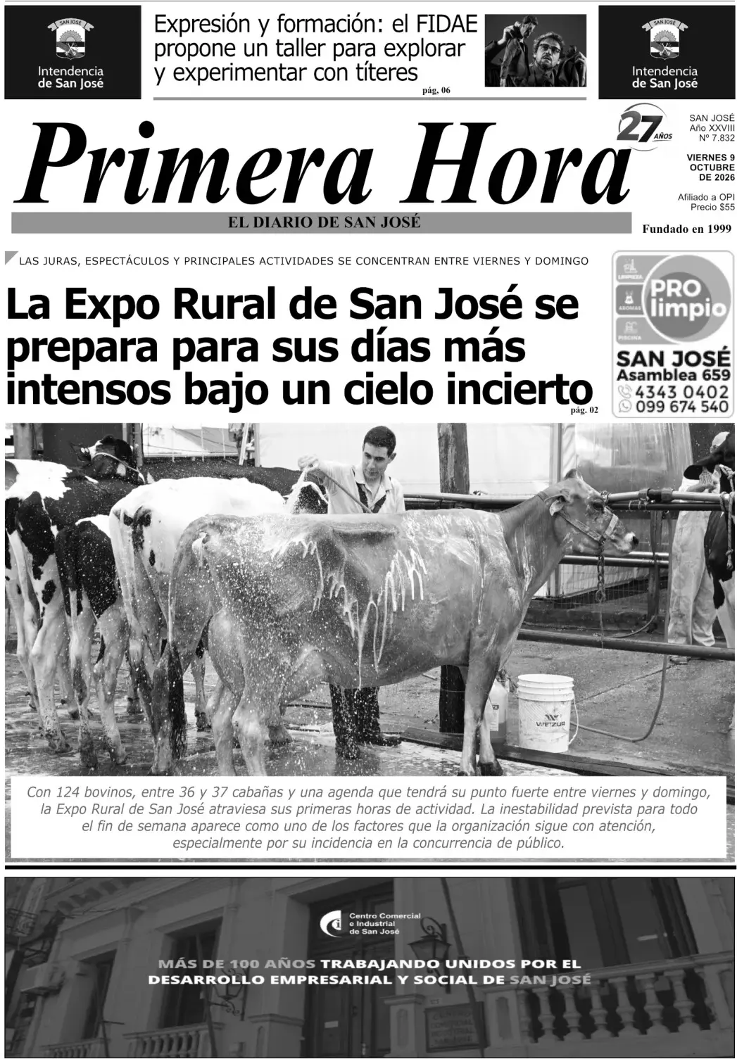 Portada del diario físico