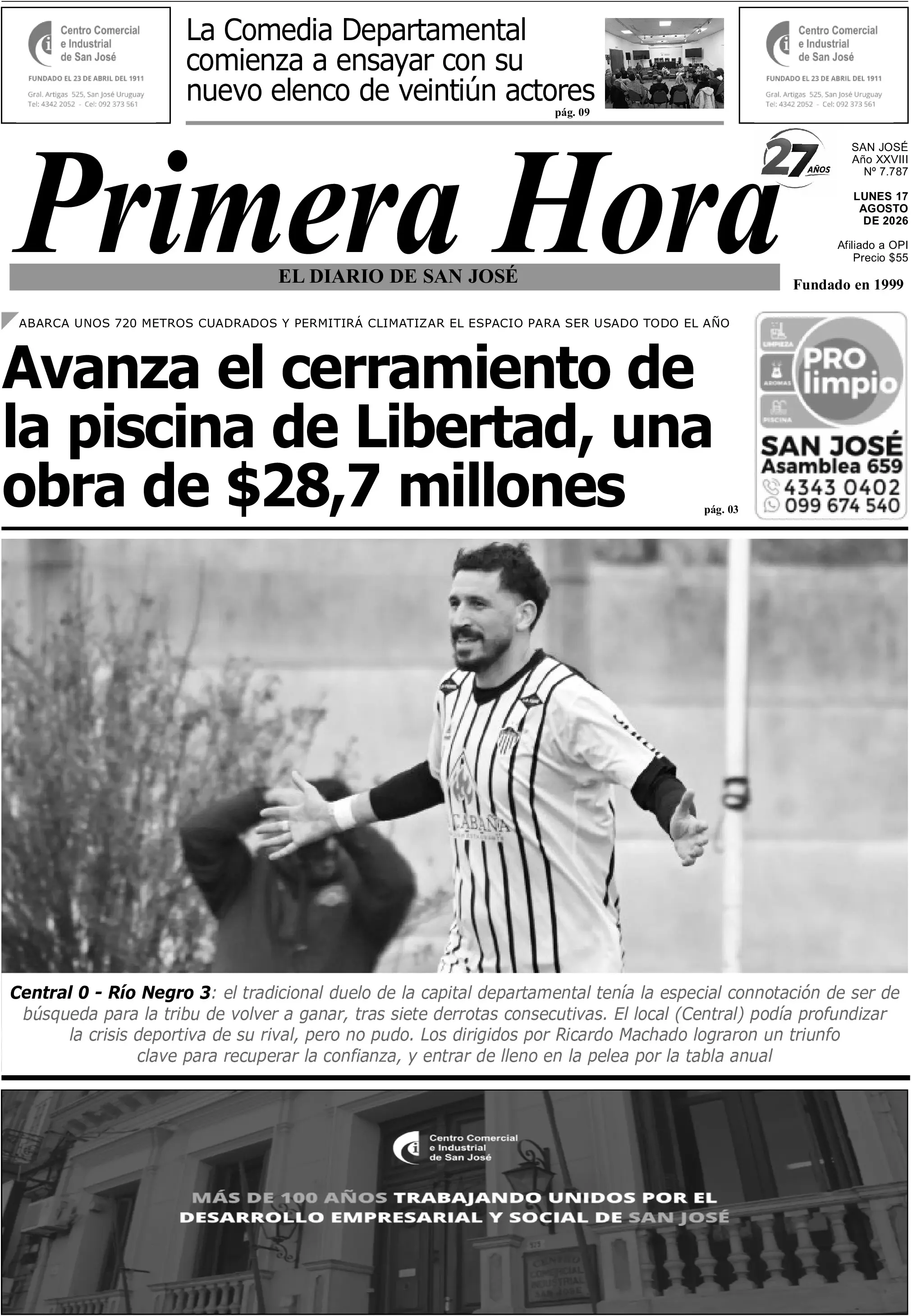 Portada del diario físico