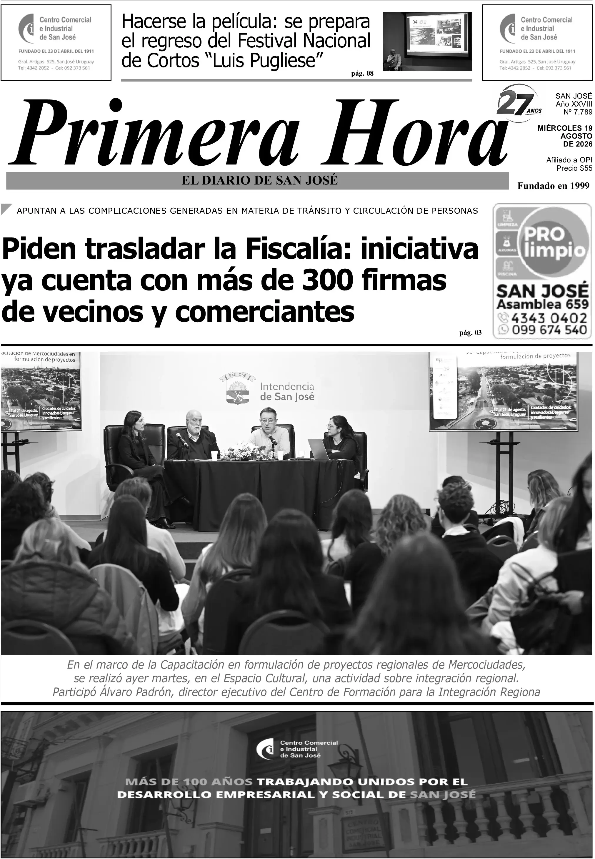 Portada del diario físico