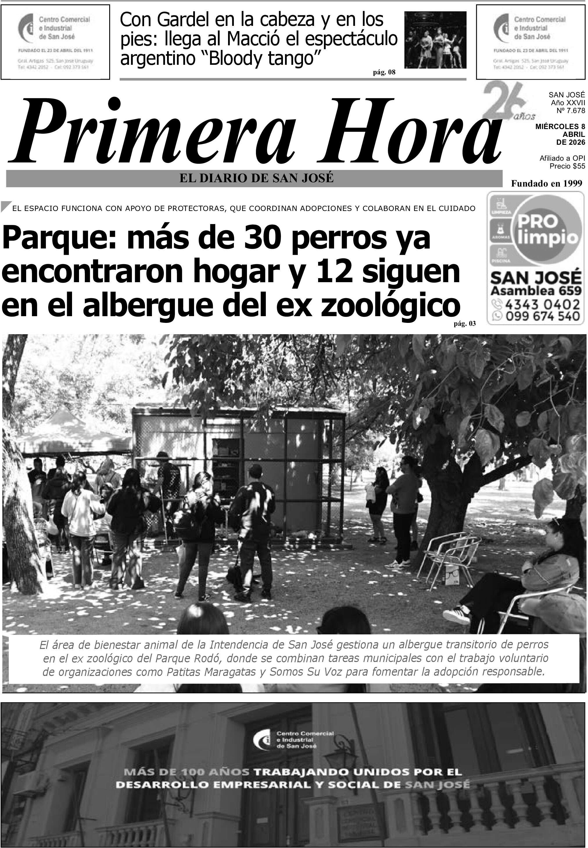 Portada del diario físico