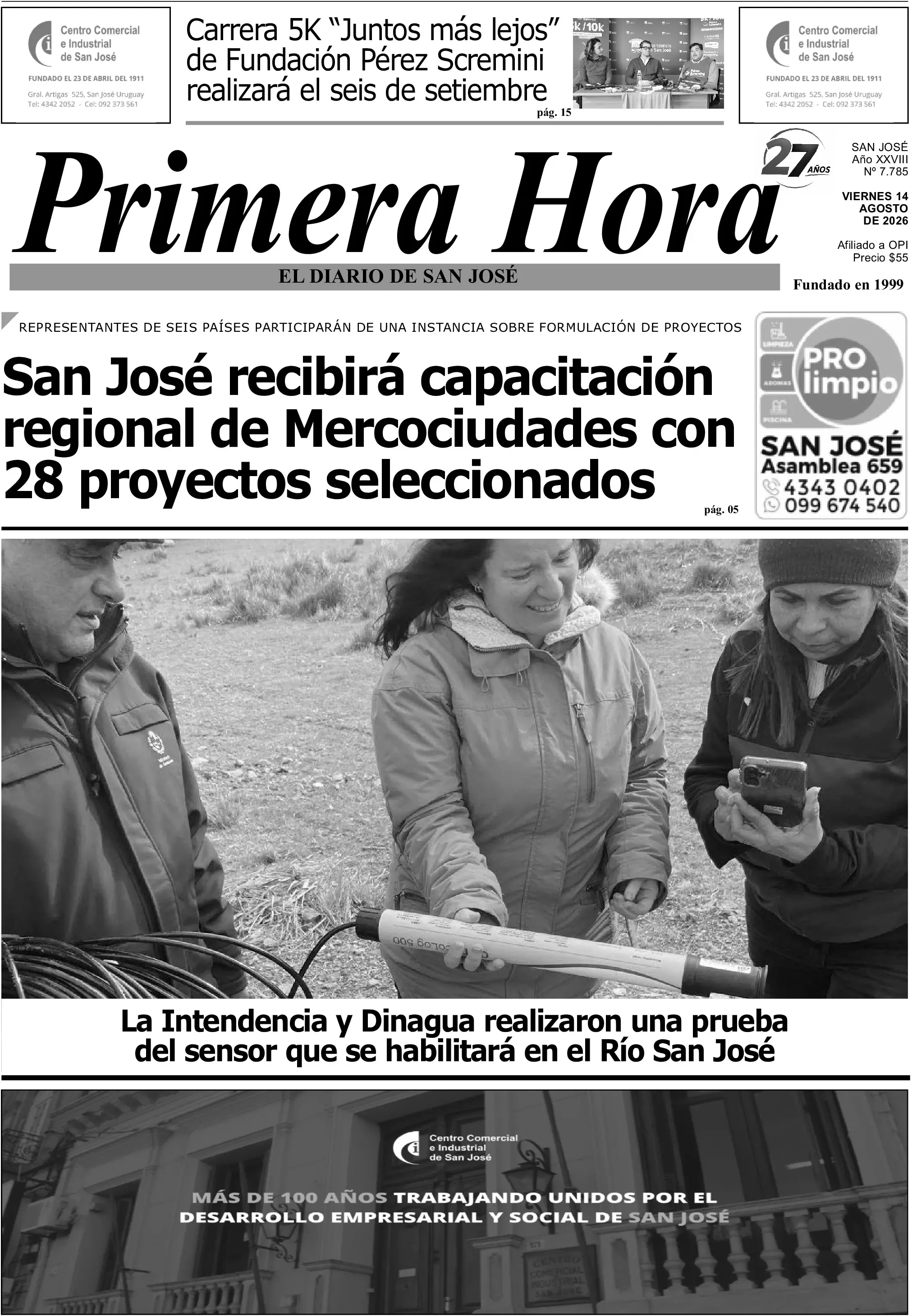 Portada del diario físico