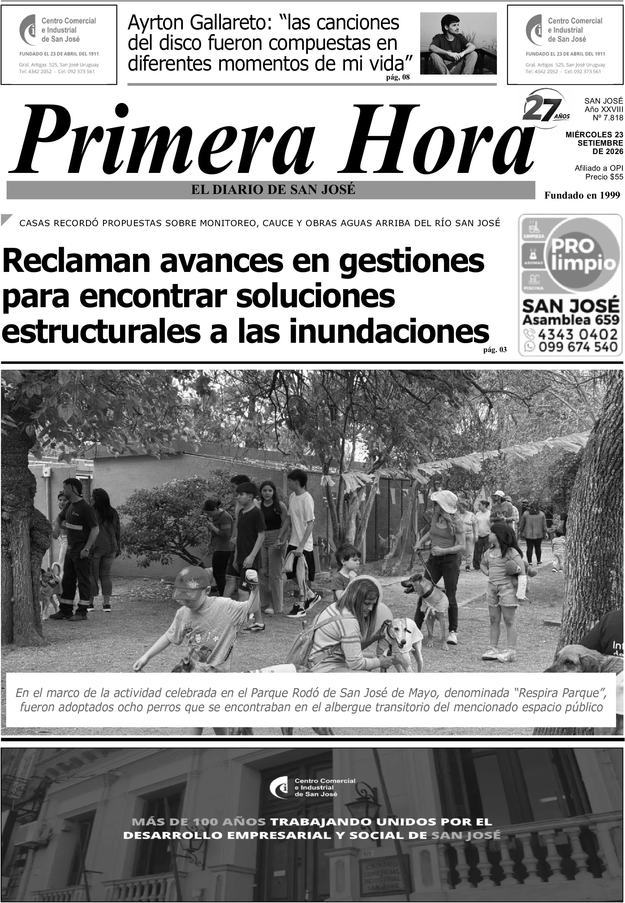 Portada del diario físico