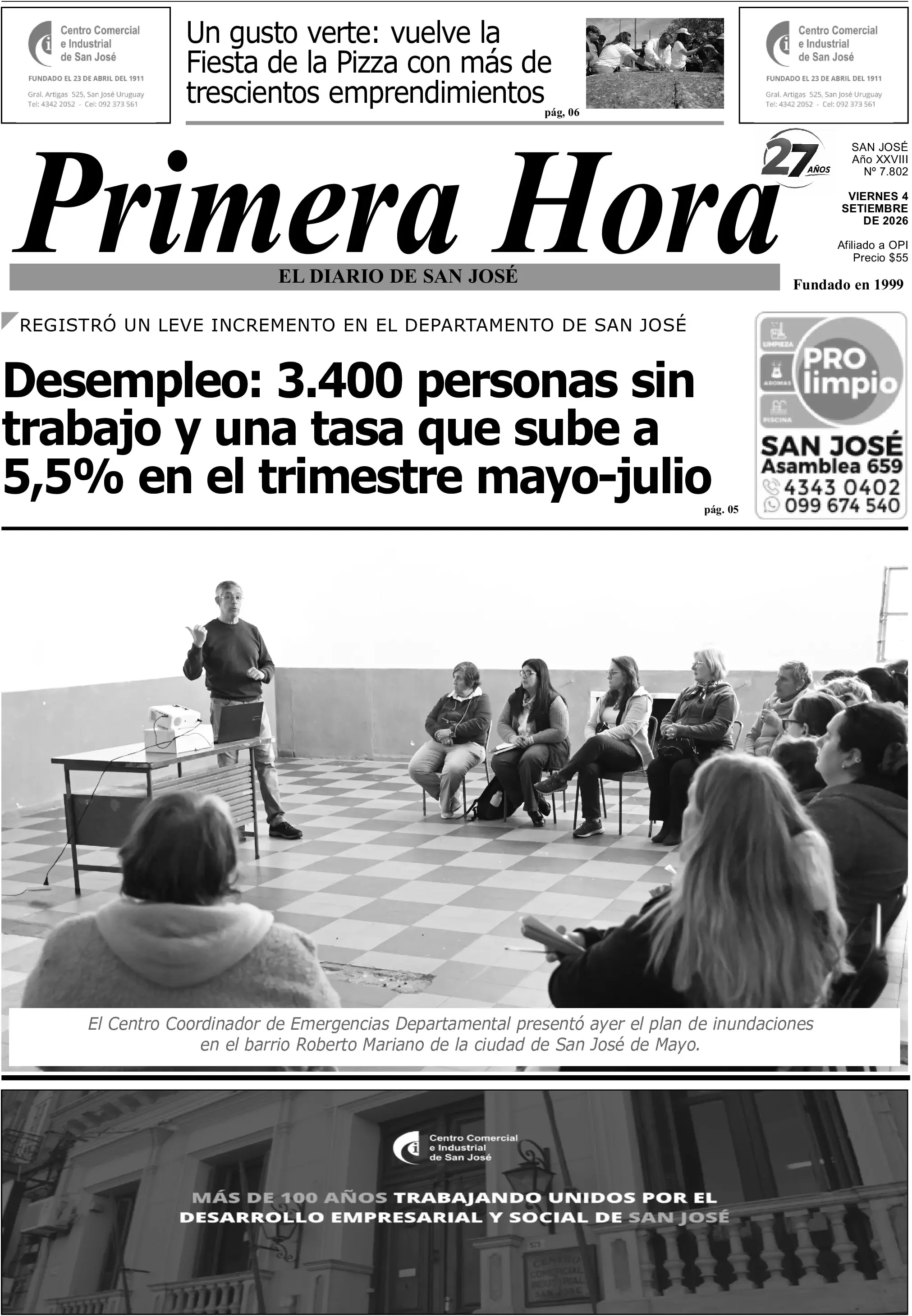 Portada del diario físico
