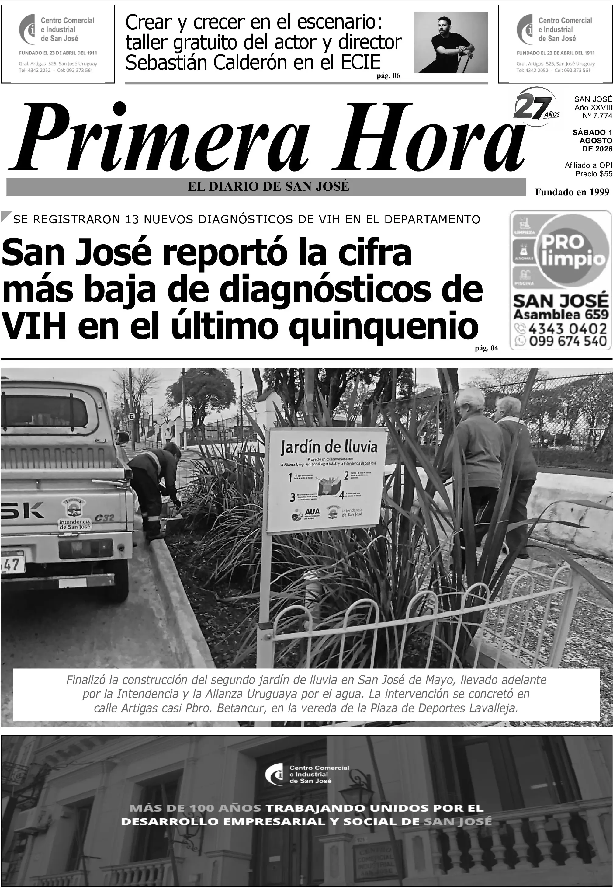 Portada del diario físico