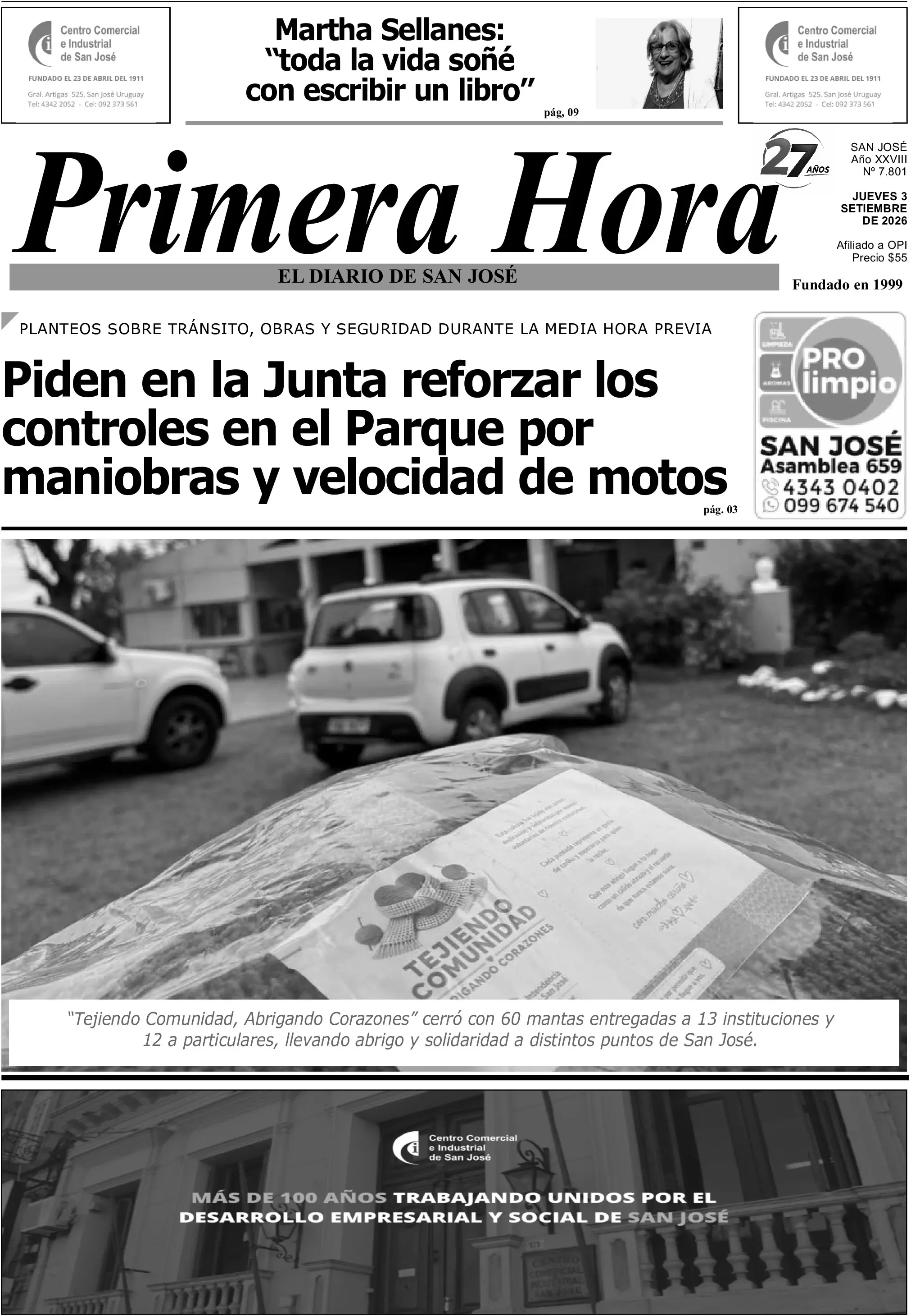 Portada del diario físico