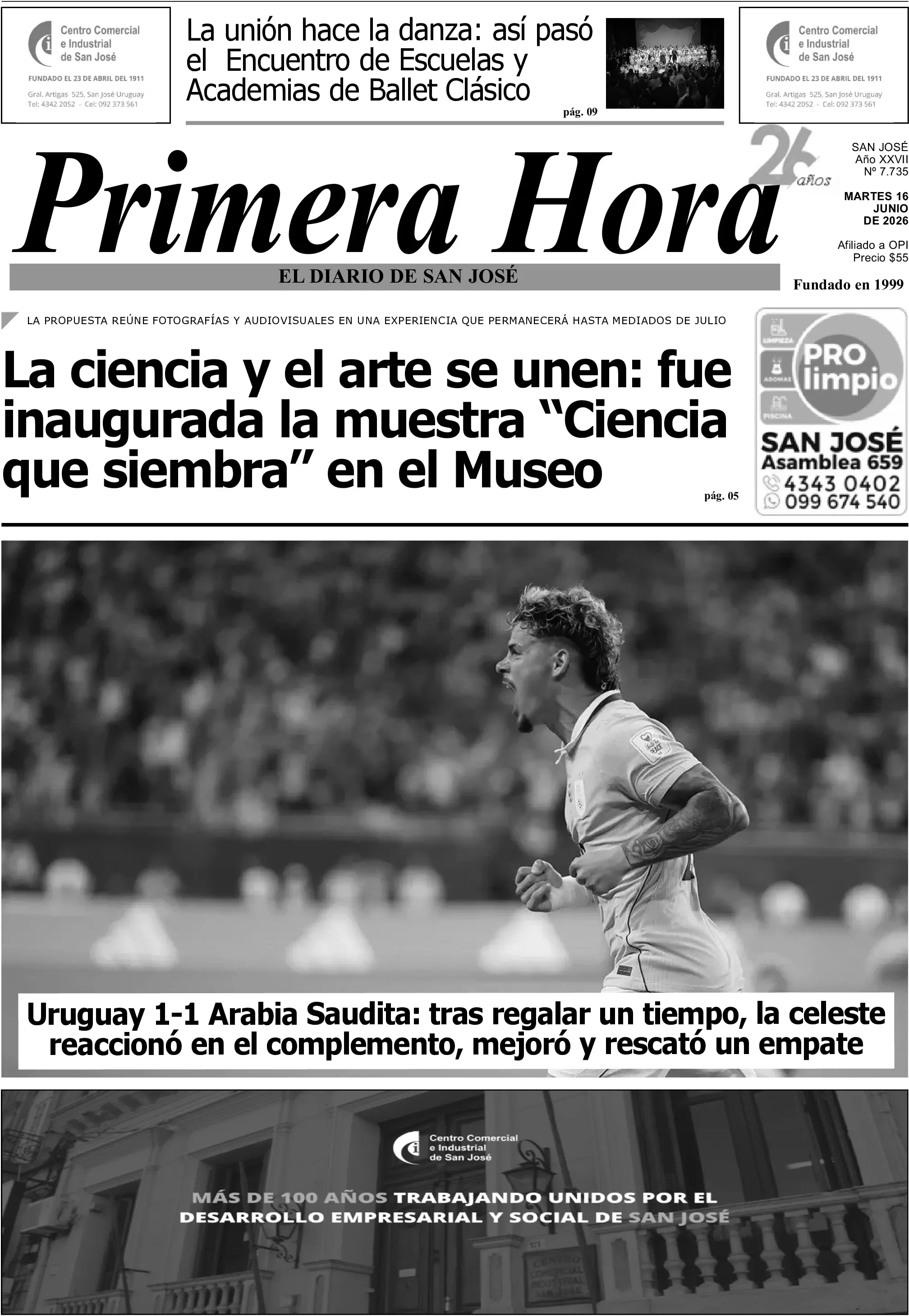 Portada del diario físico