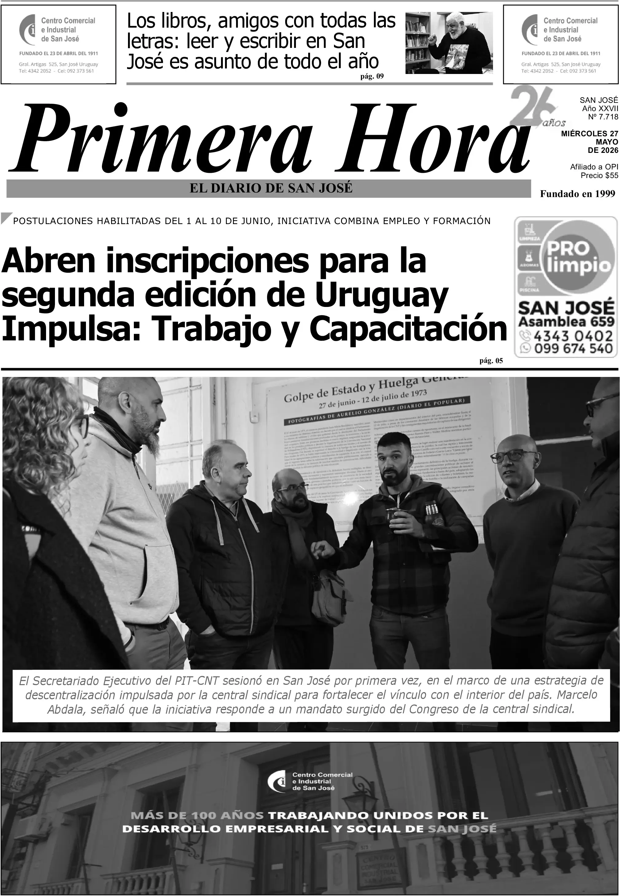 Portada del diario físico