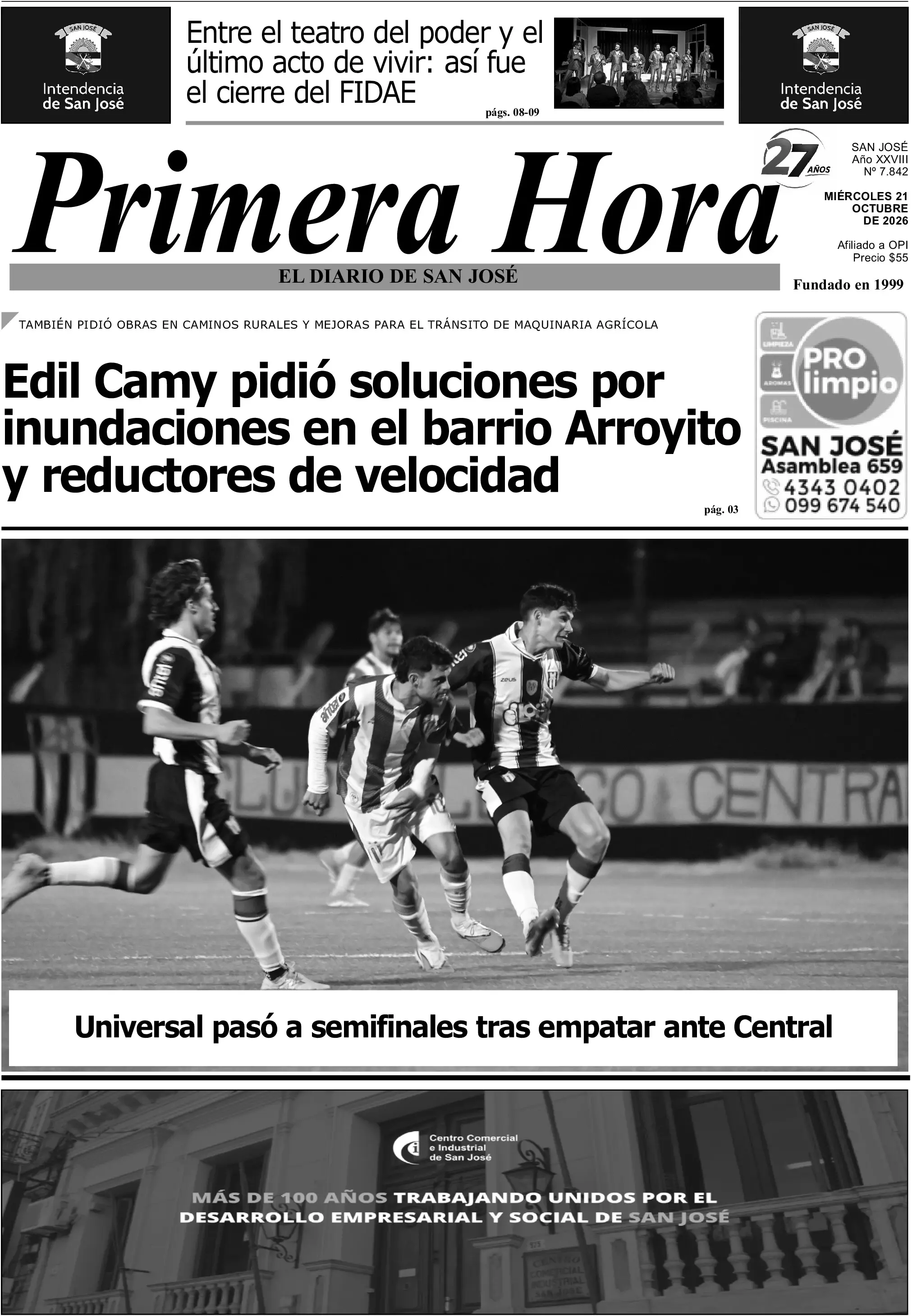 Portada del diario físico