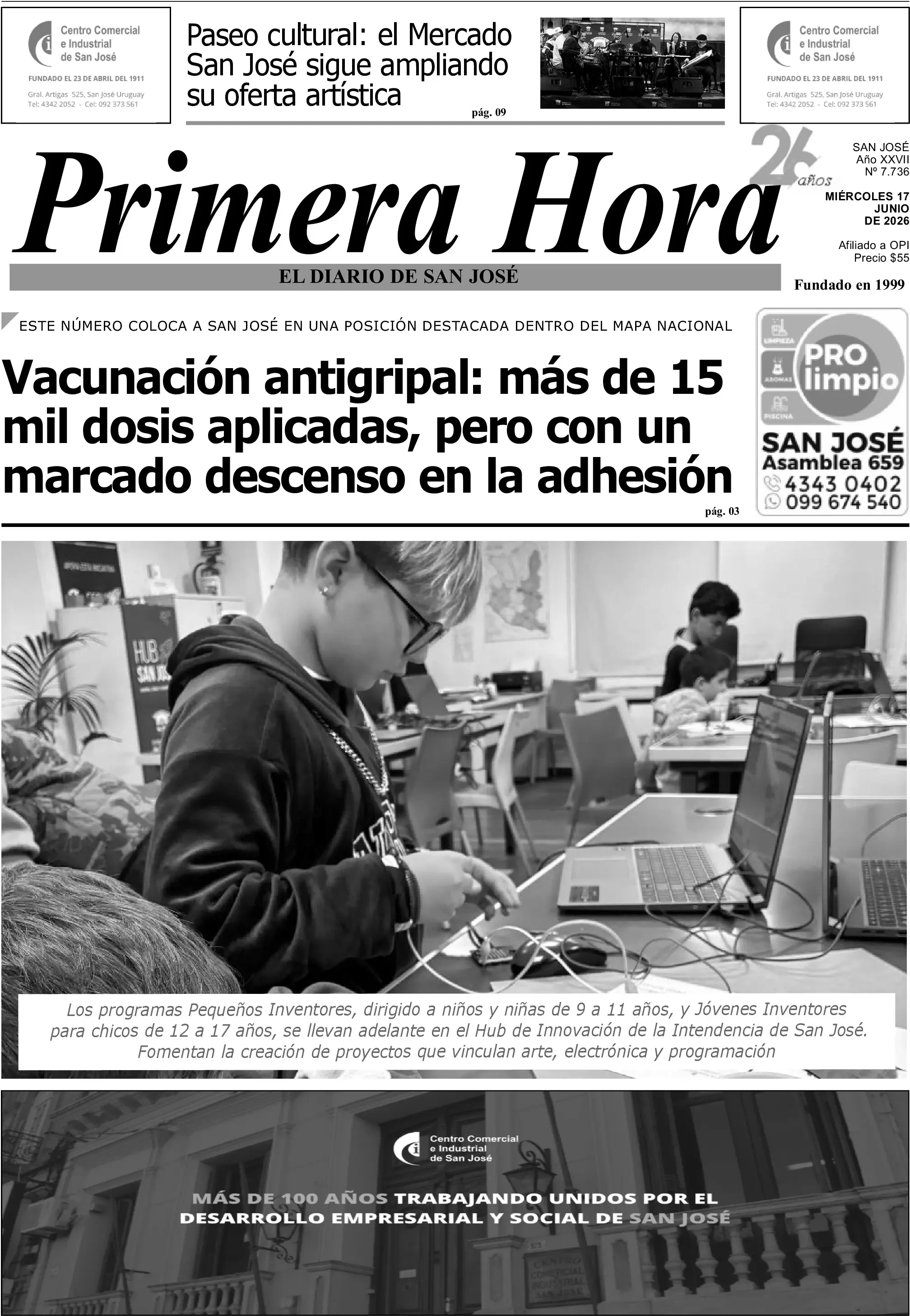 Portada del diario físico