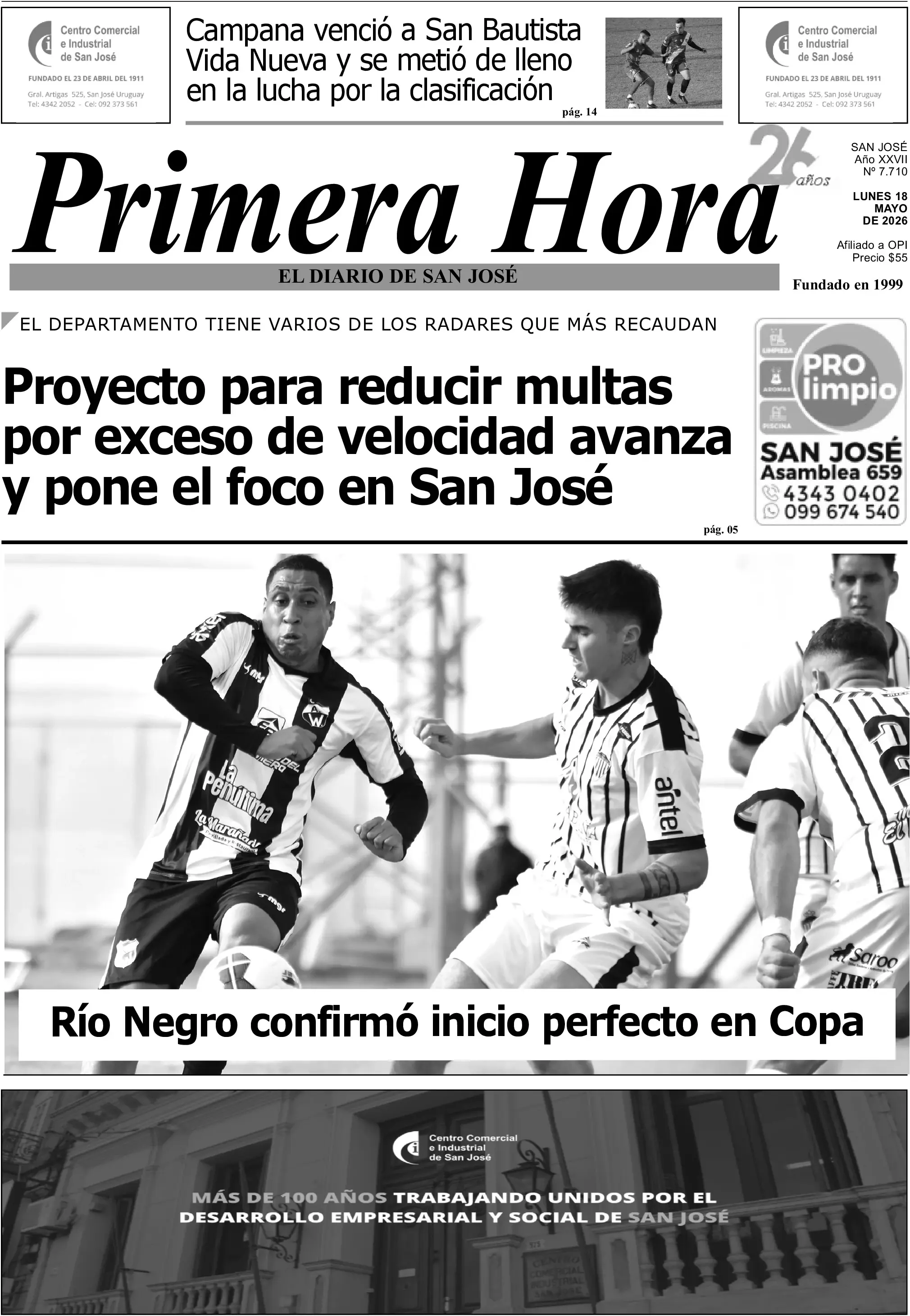 Portada del diario físico