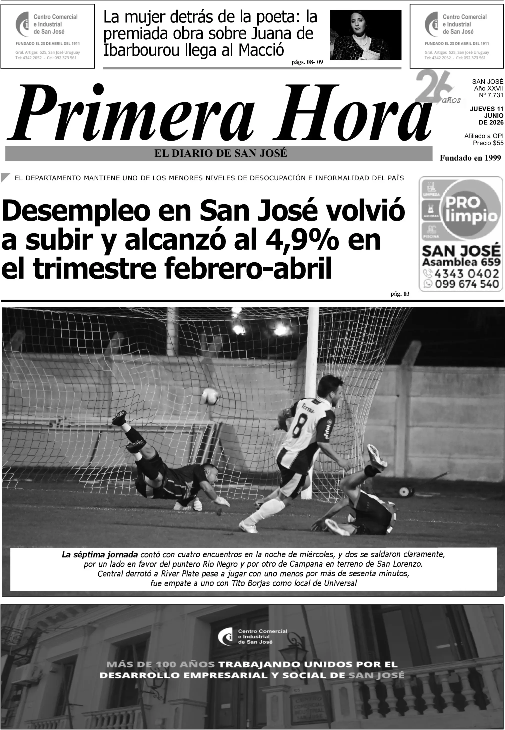 Portada del diario físico