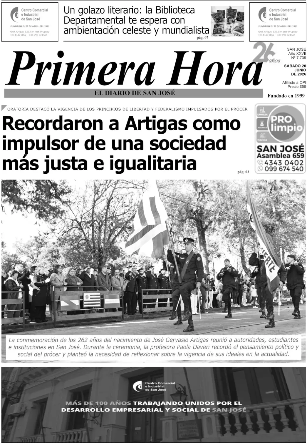 Portada del diario físico
