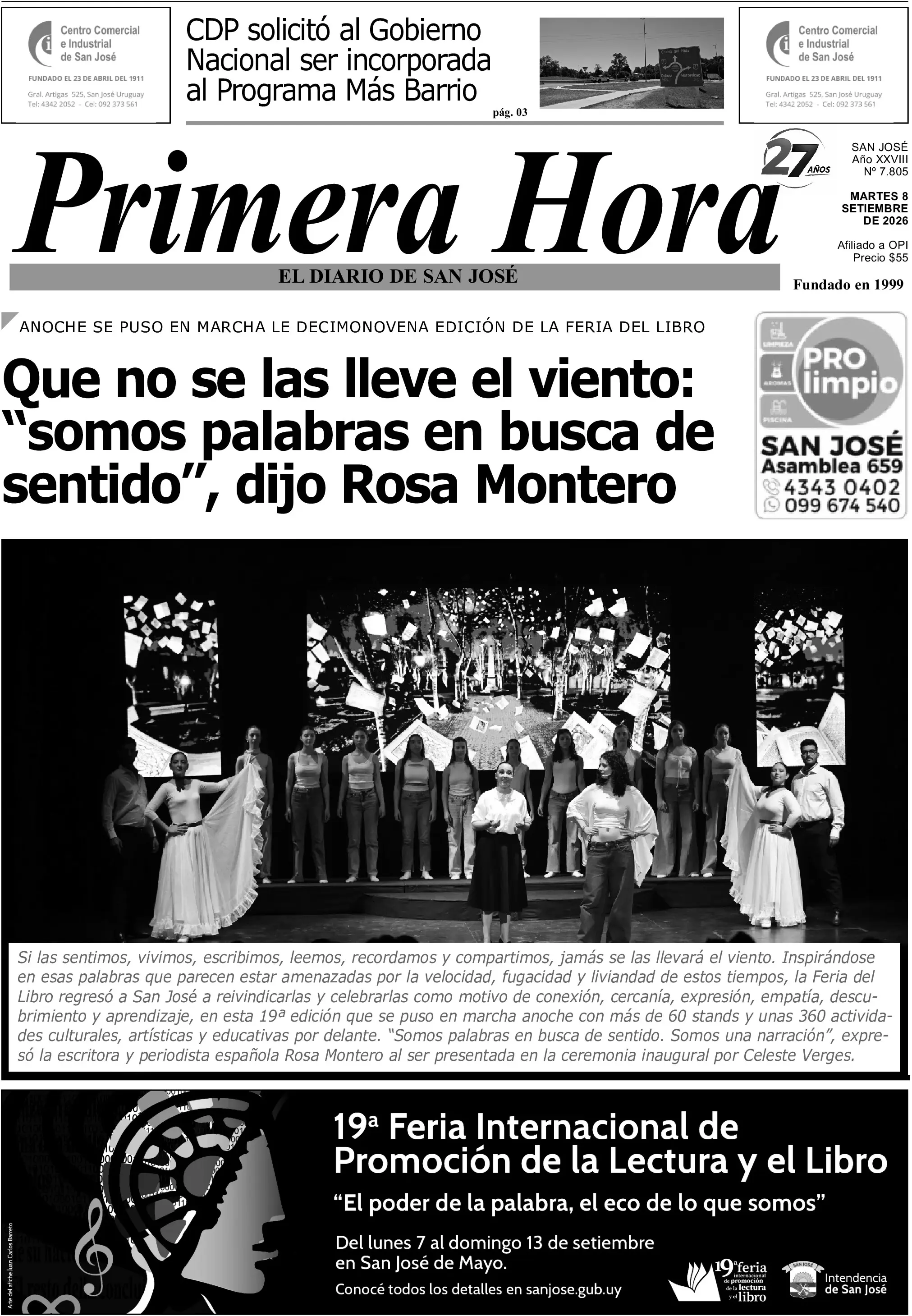 Portada del diario físico