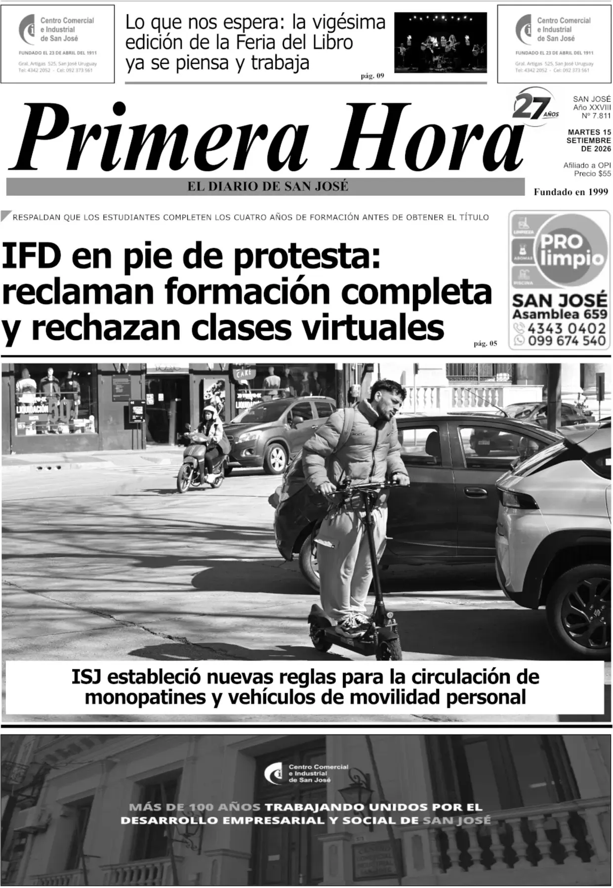 Portada del diario físico