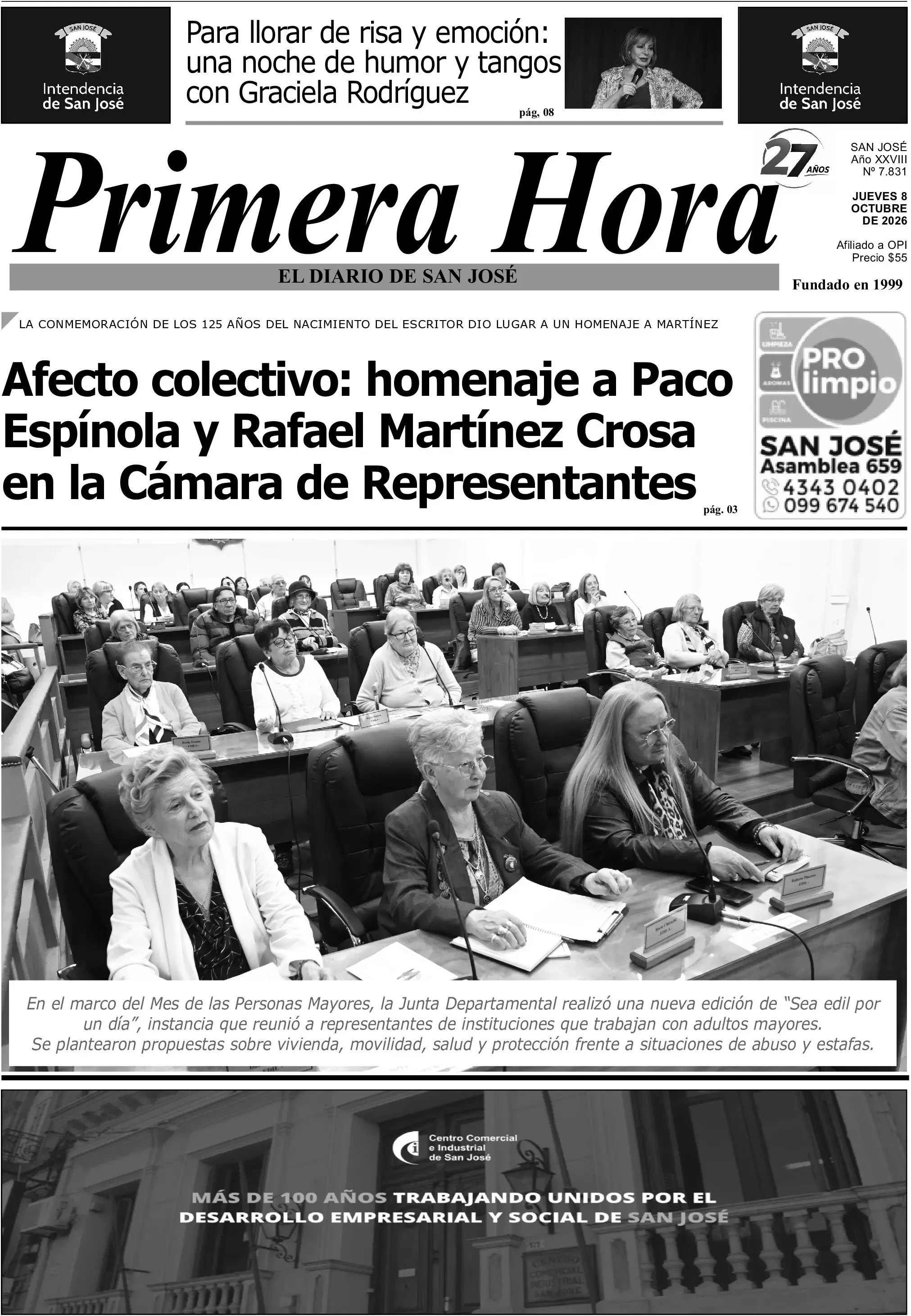 Portada del diario físico