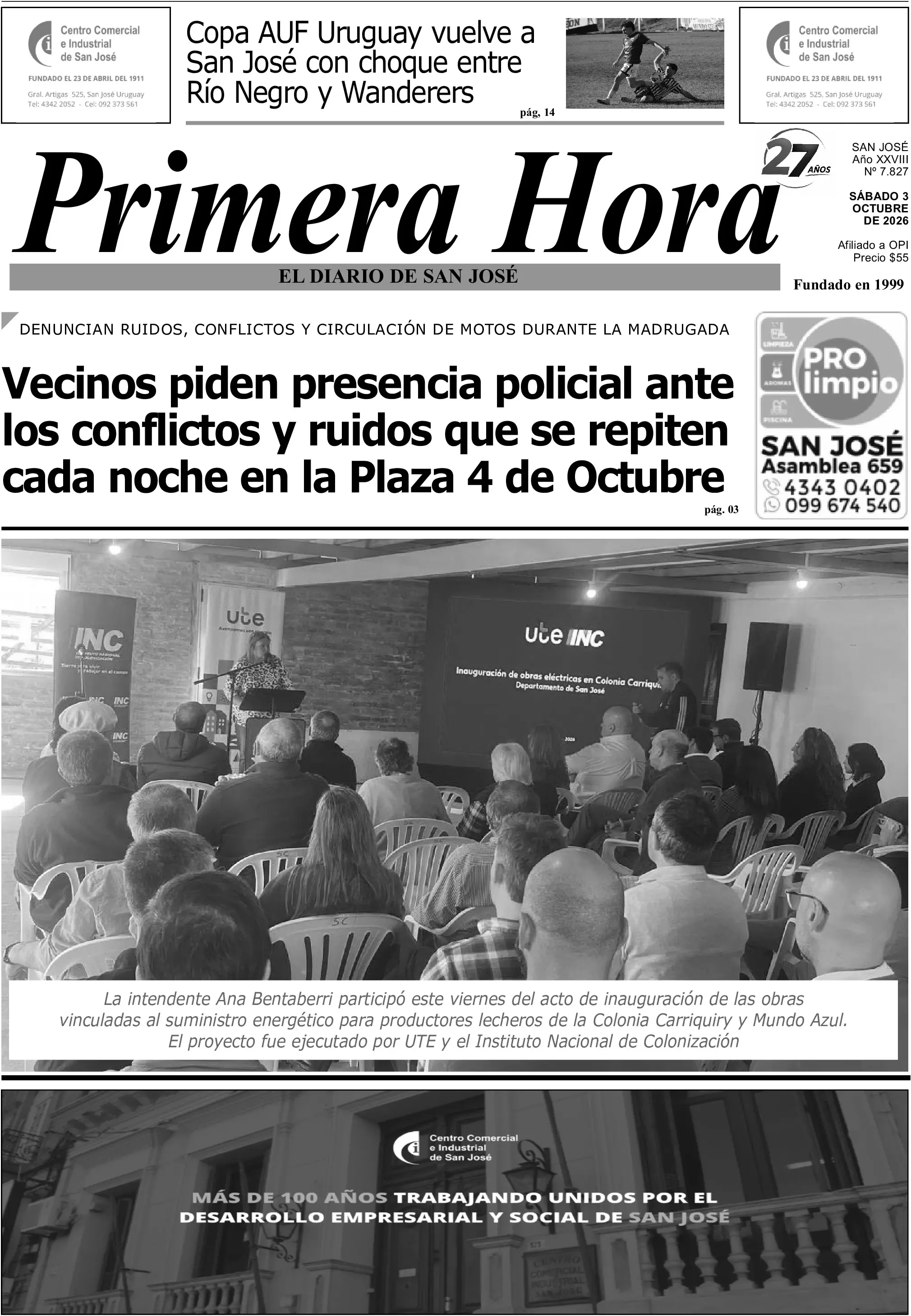 Portada del diario físico