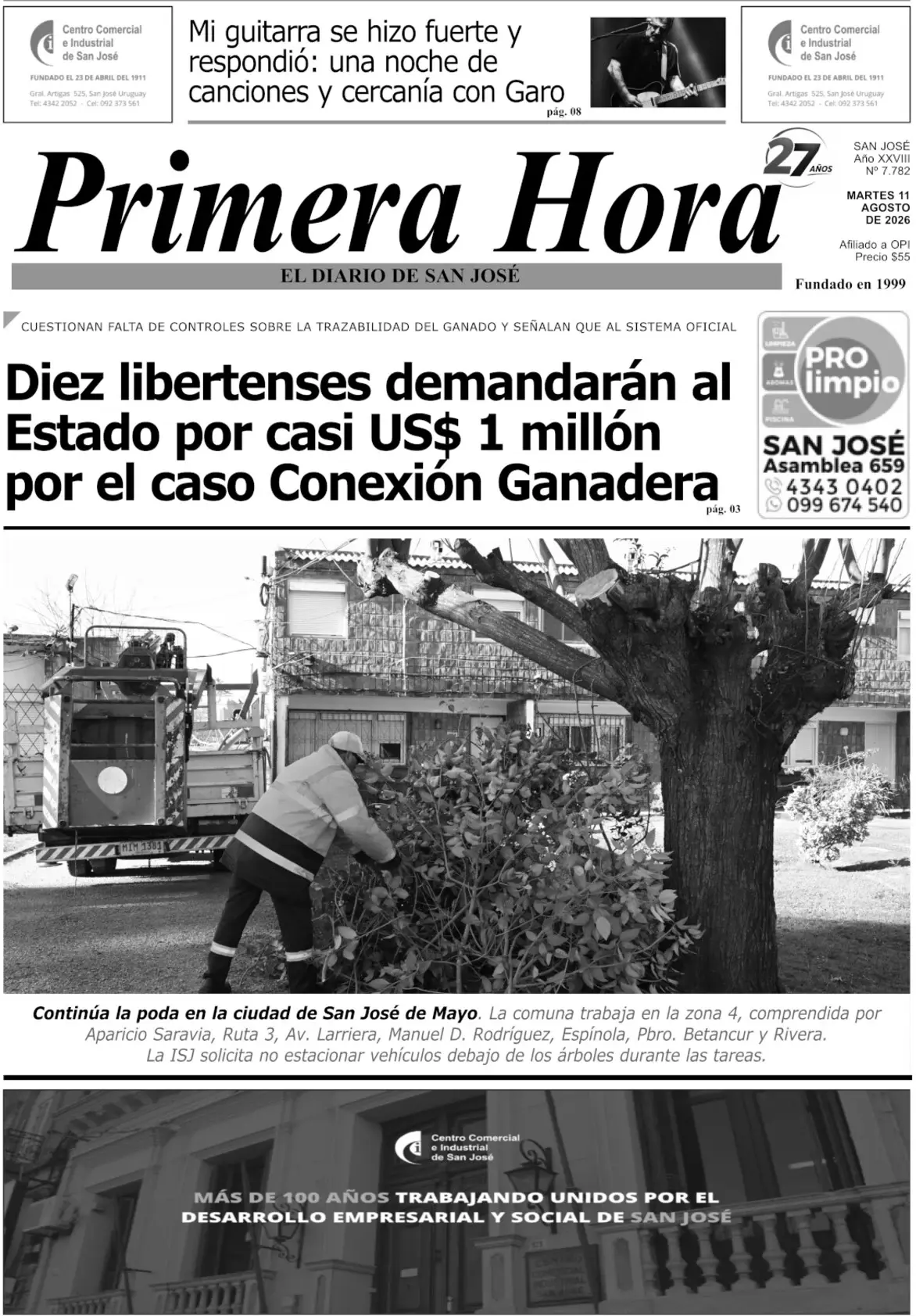 Portada del diario físico