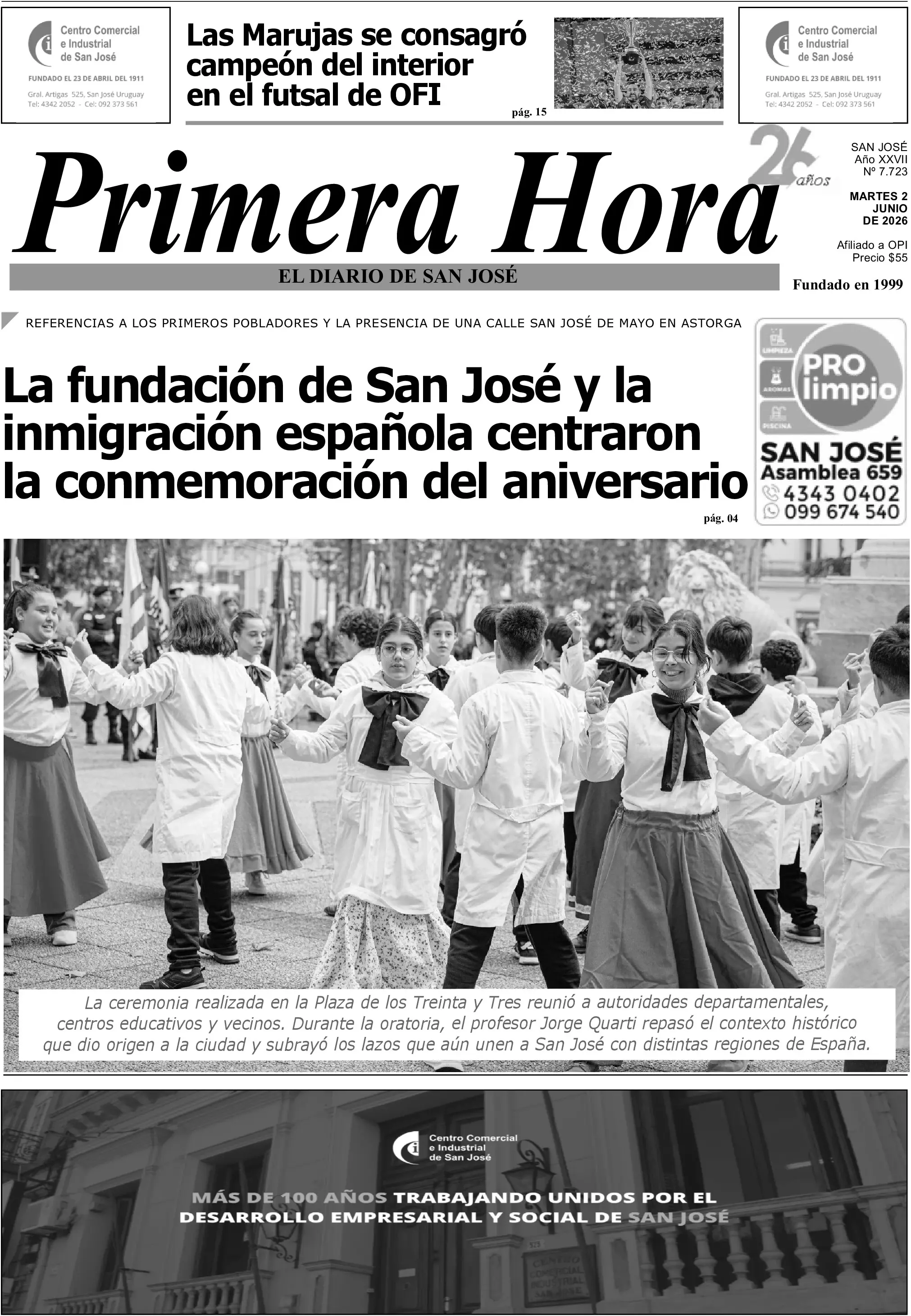 Portada del diario físico