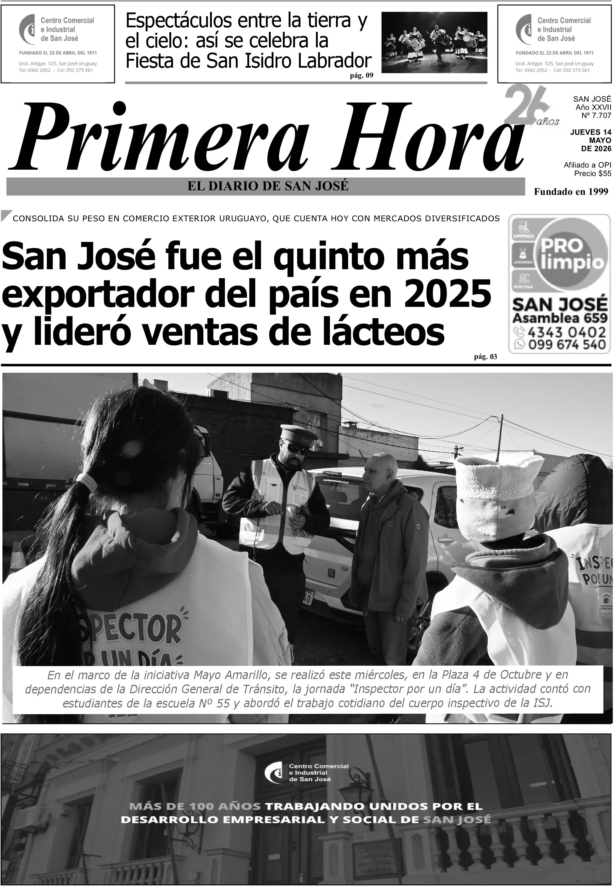 Portada del diario físico