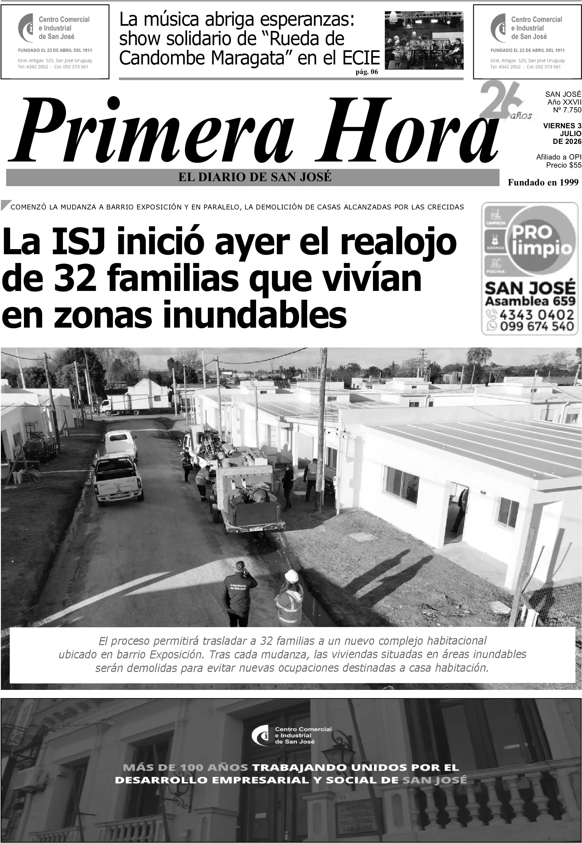 Portada del diario físico