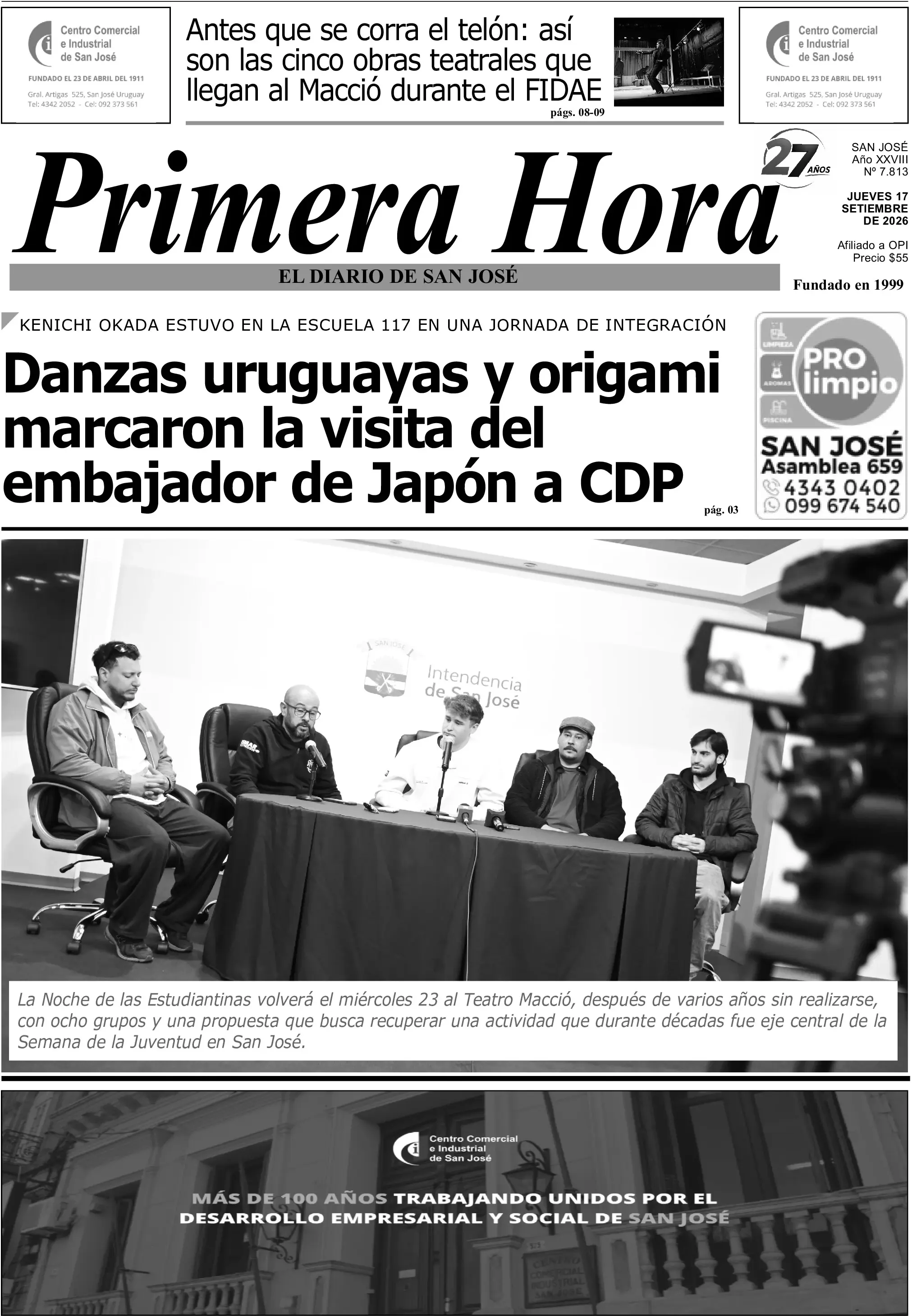 Portada del diario físico