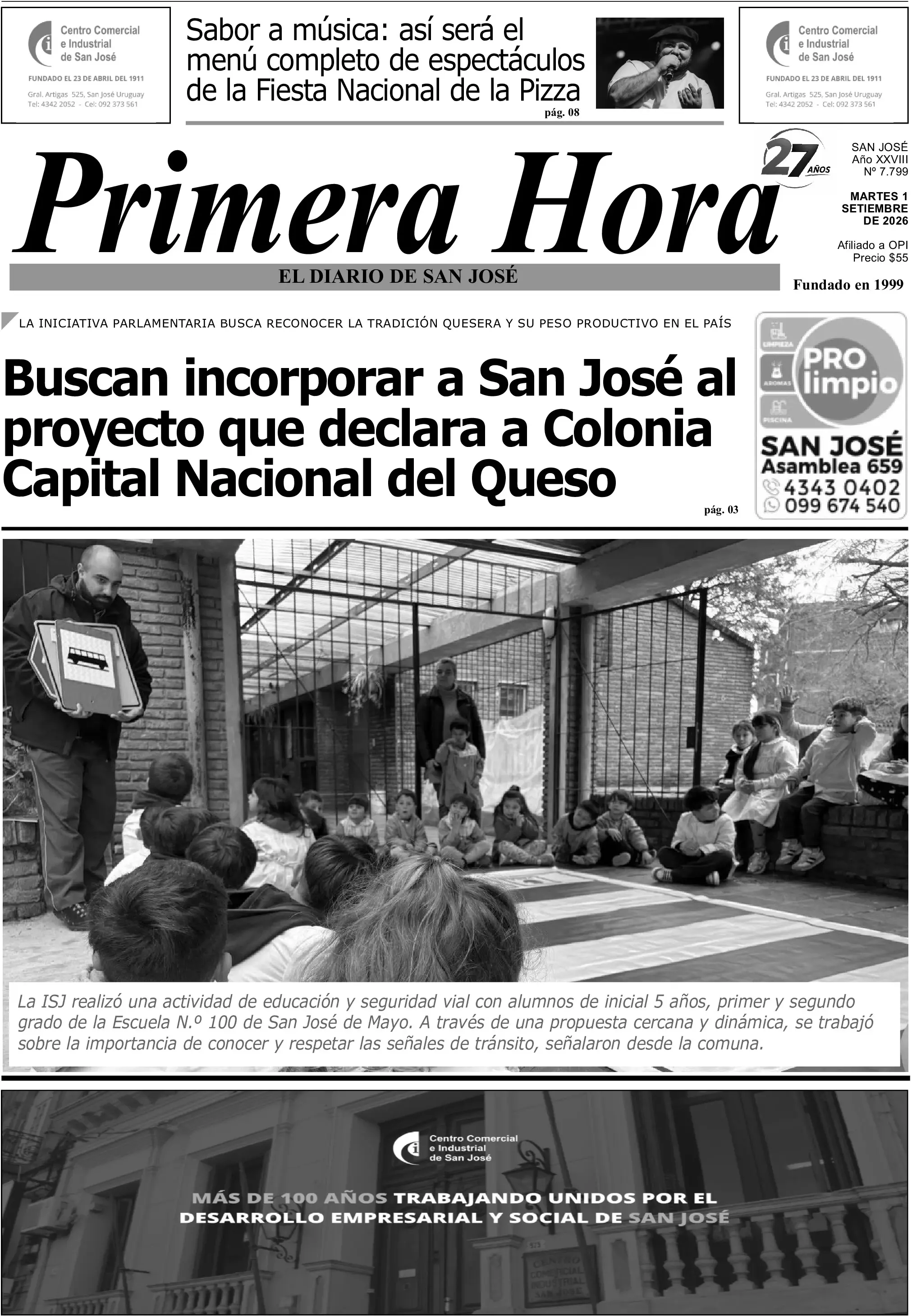 Portada del diario físico