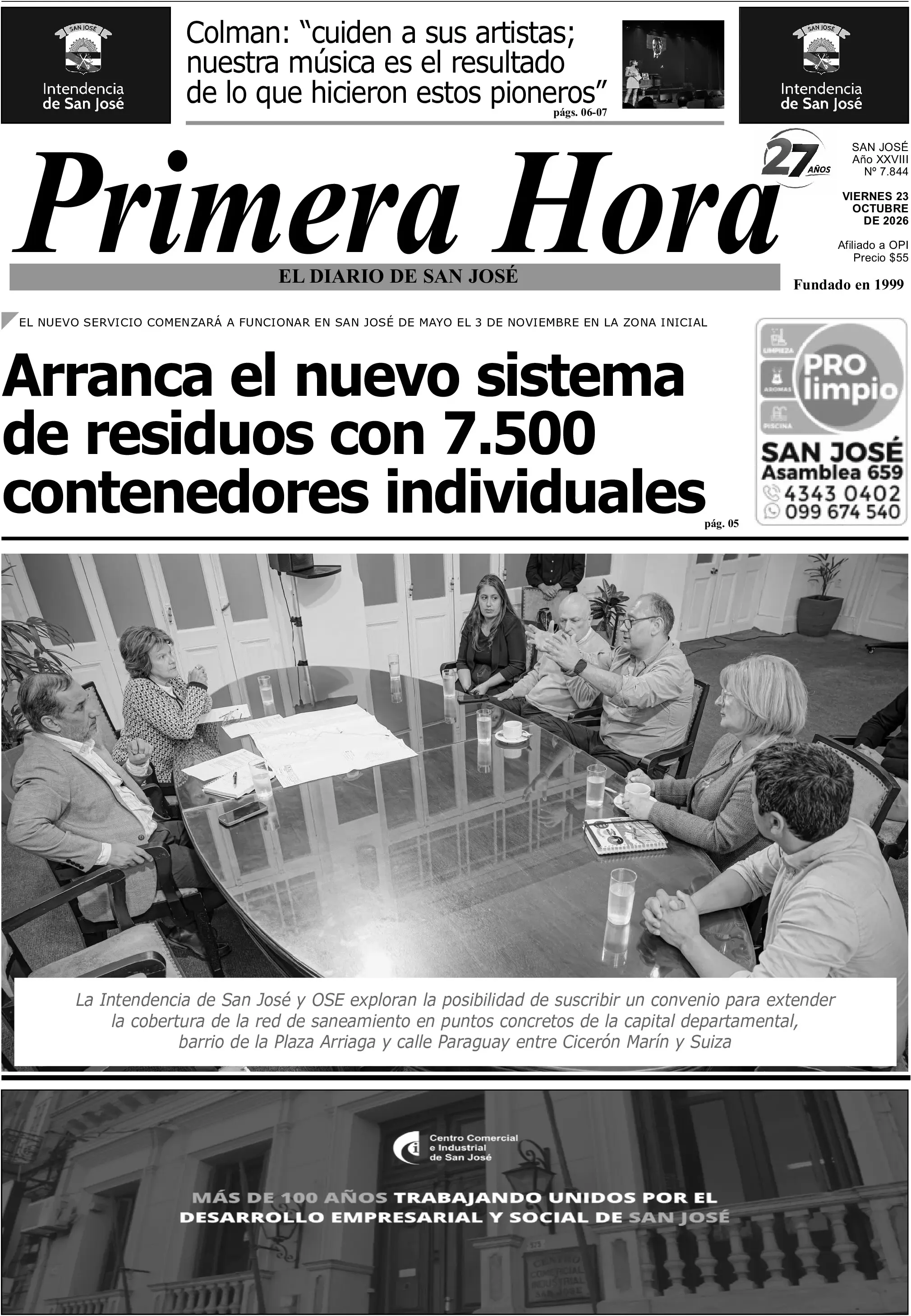 Portada del diario físico