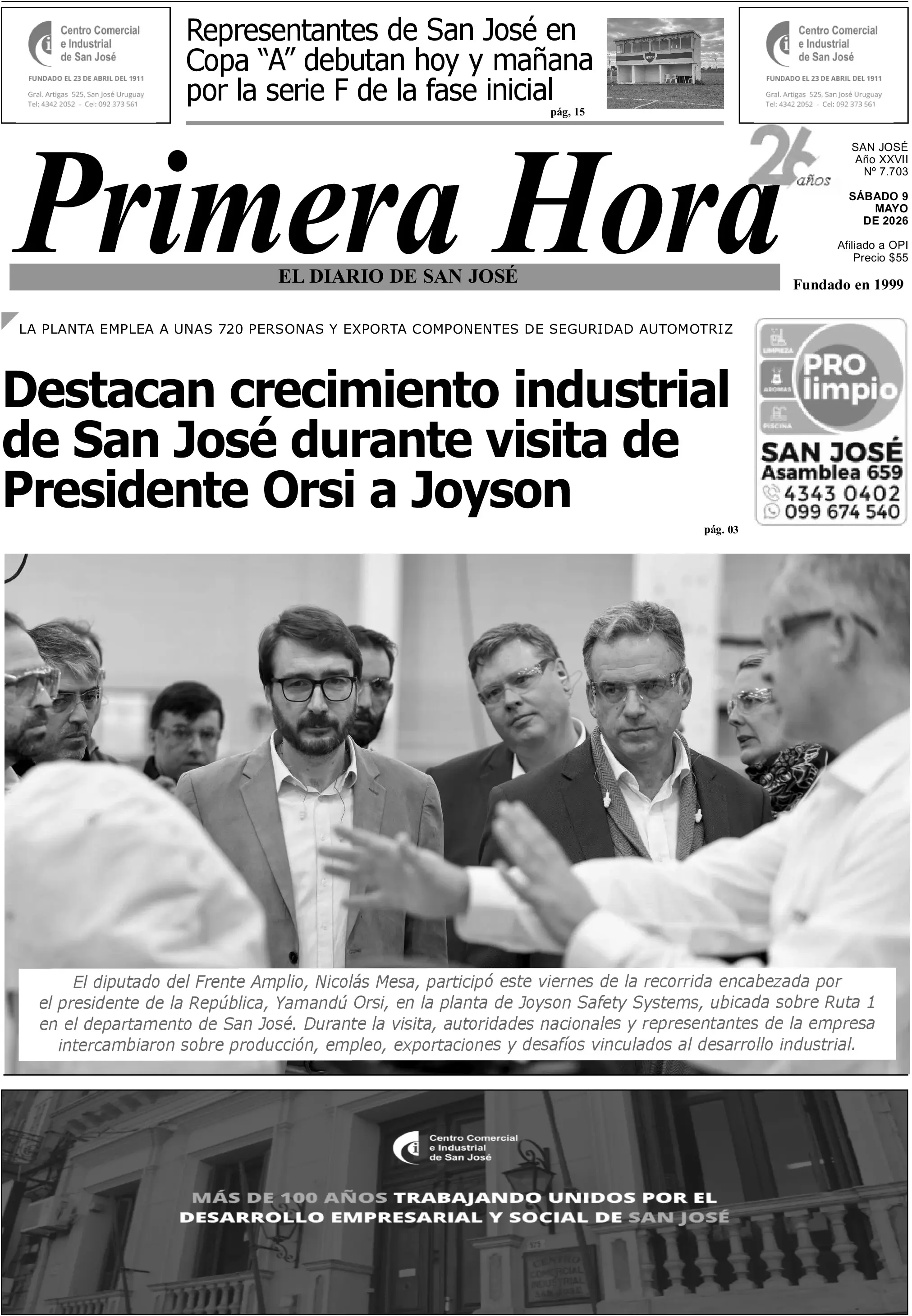 Portada del diario físico