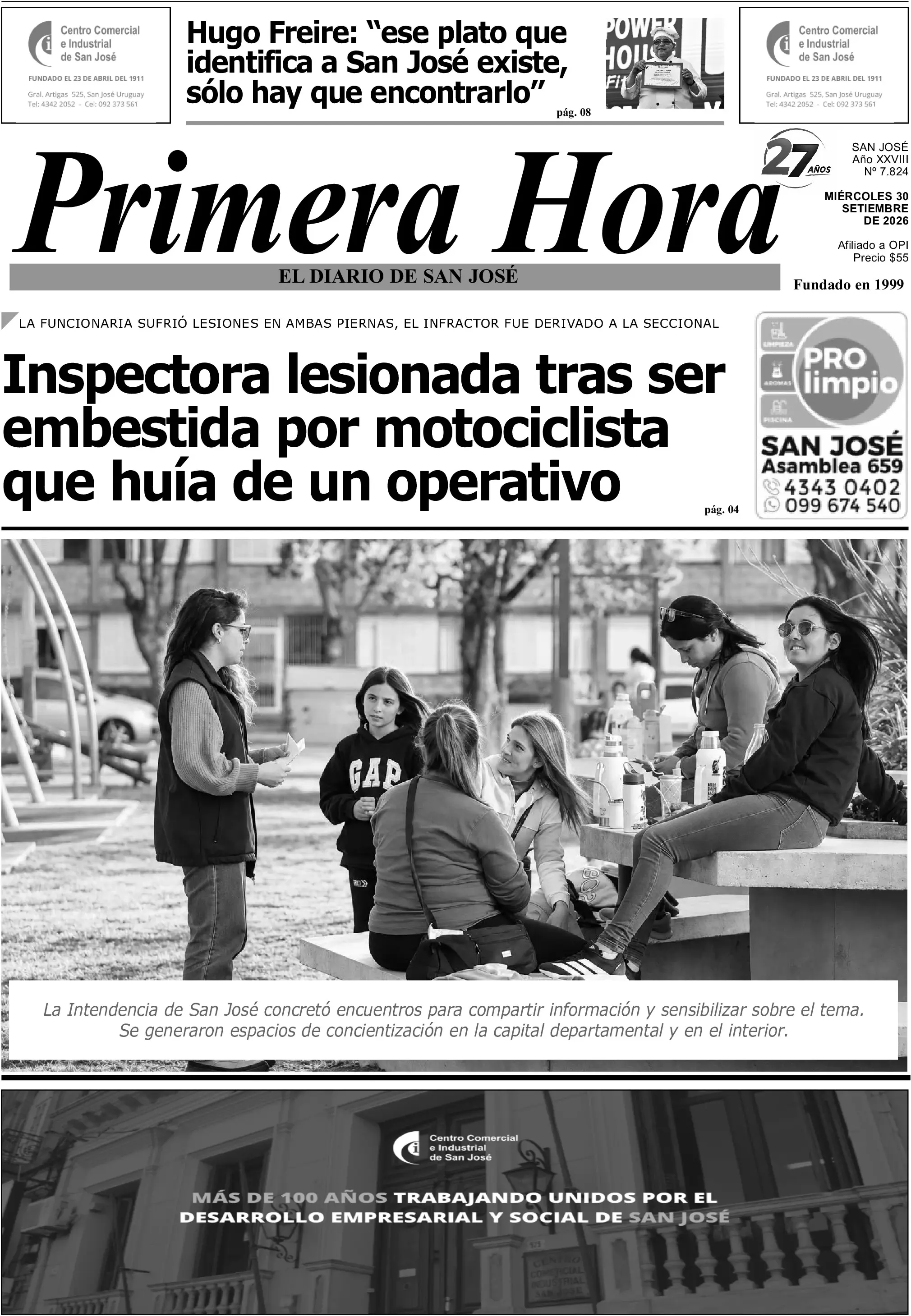 Portada del diario físico