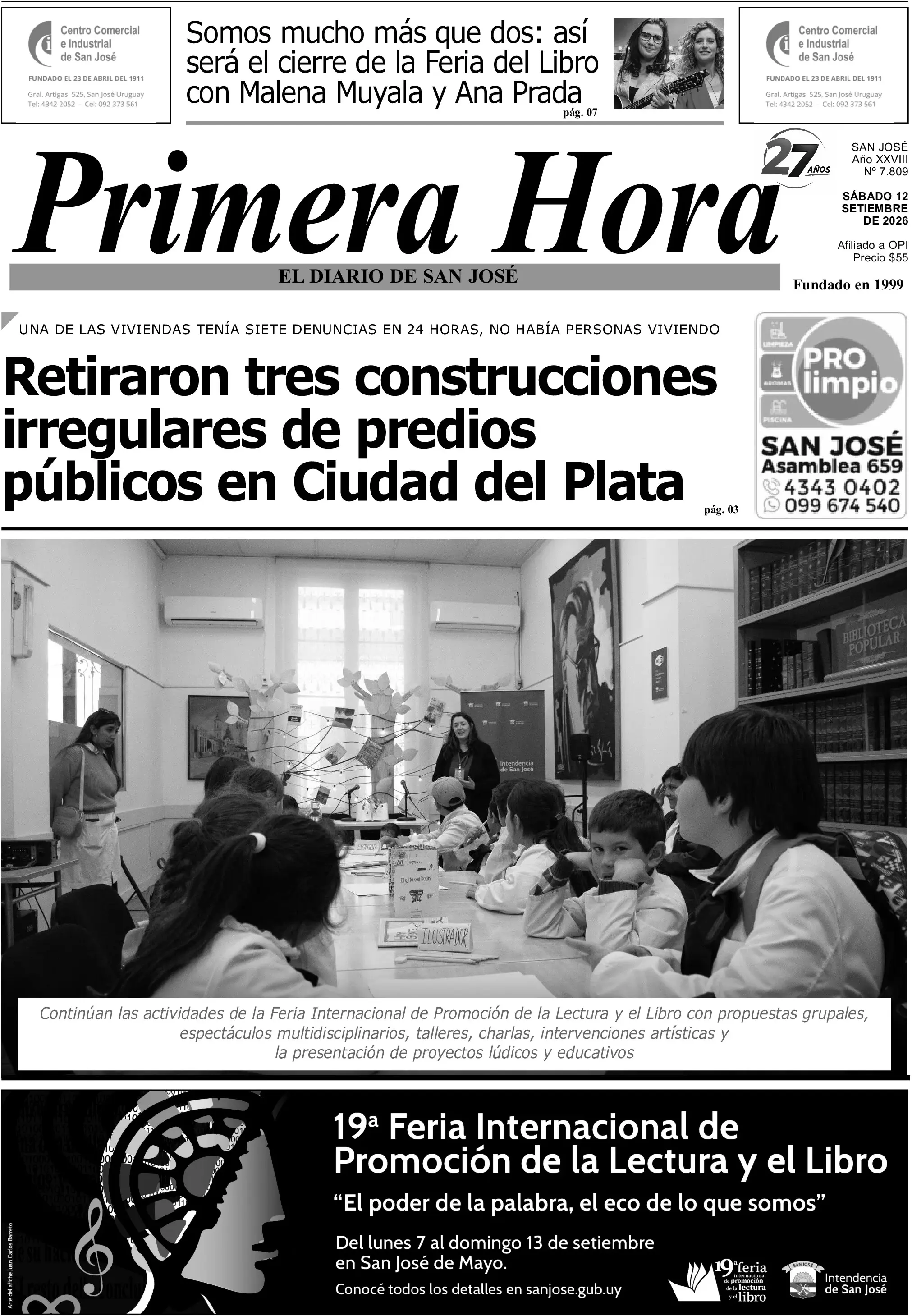 Portada del diario físico