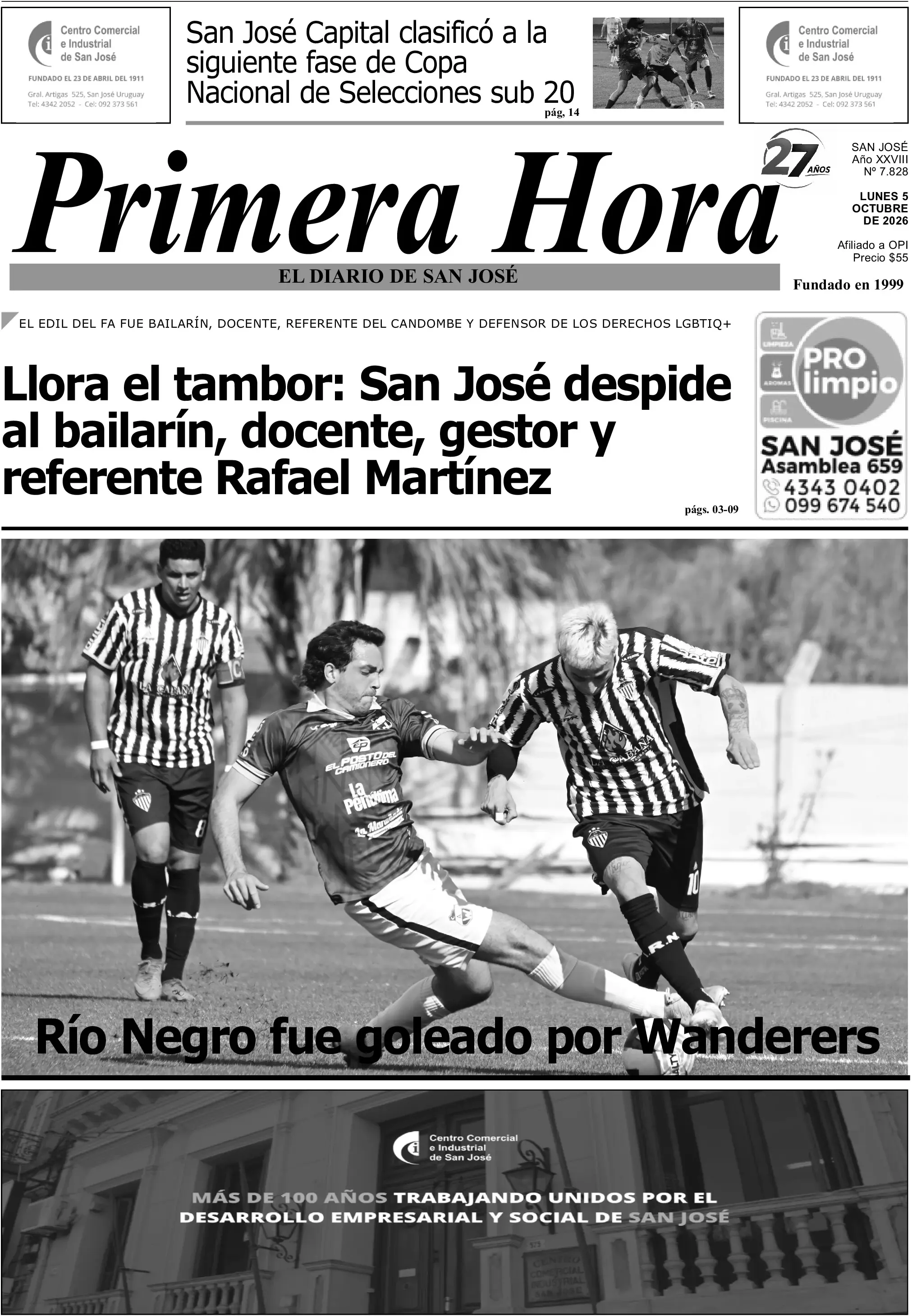 Portada del diario físico