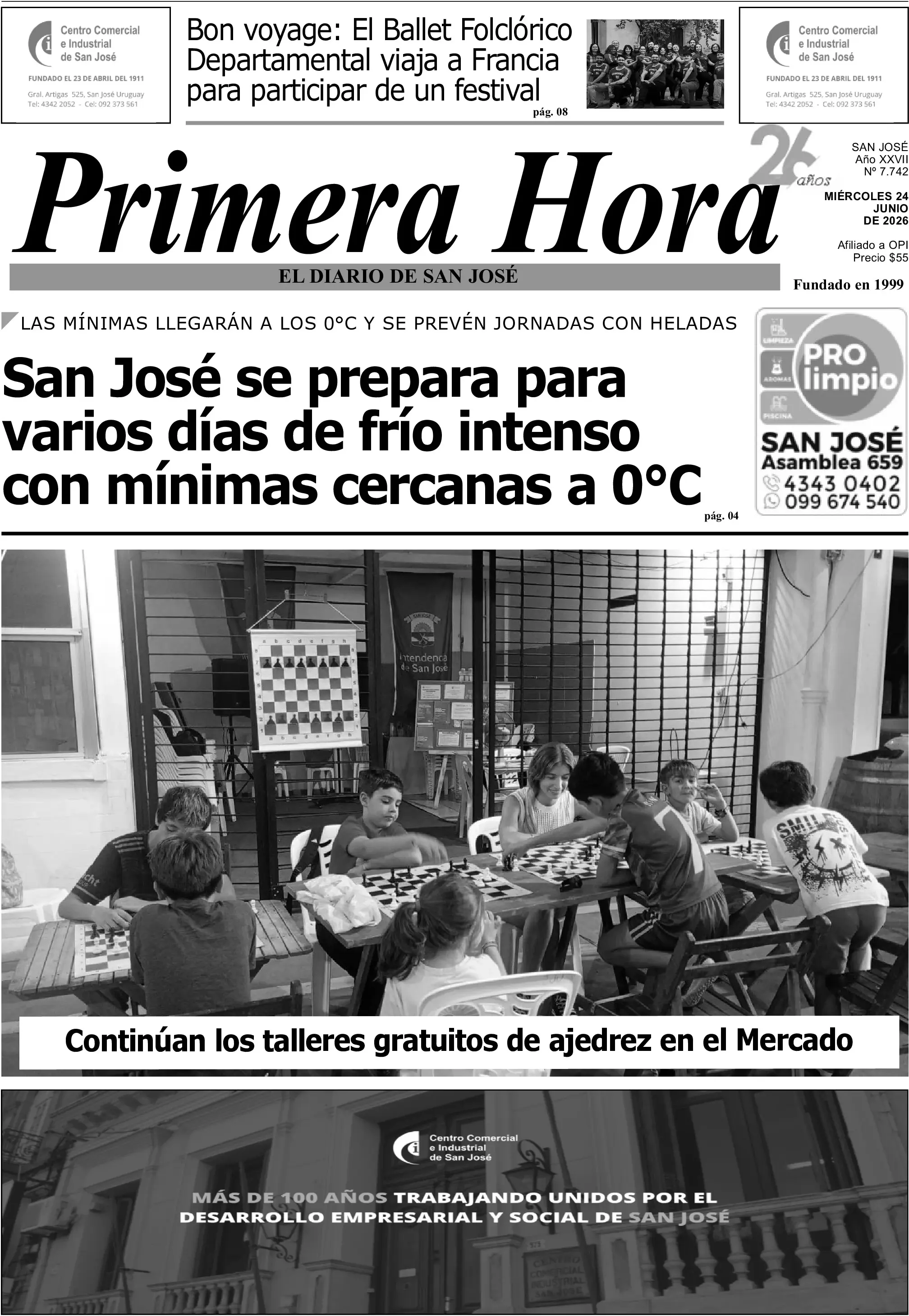 Portada del diario físico