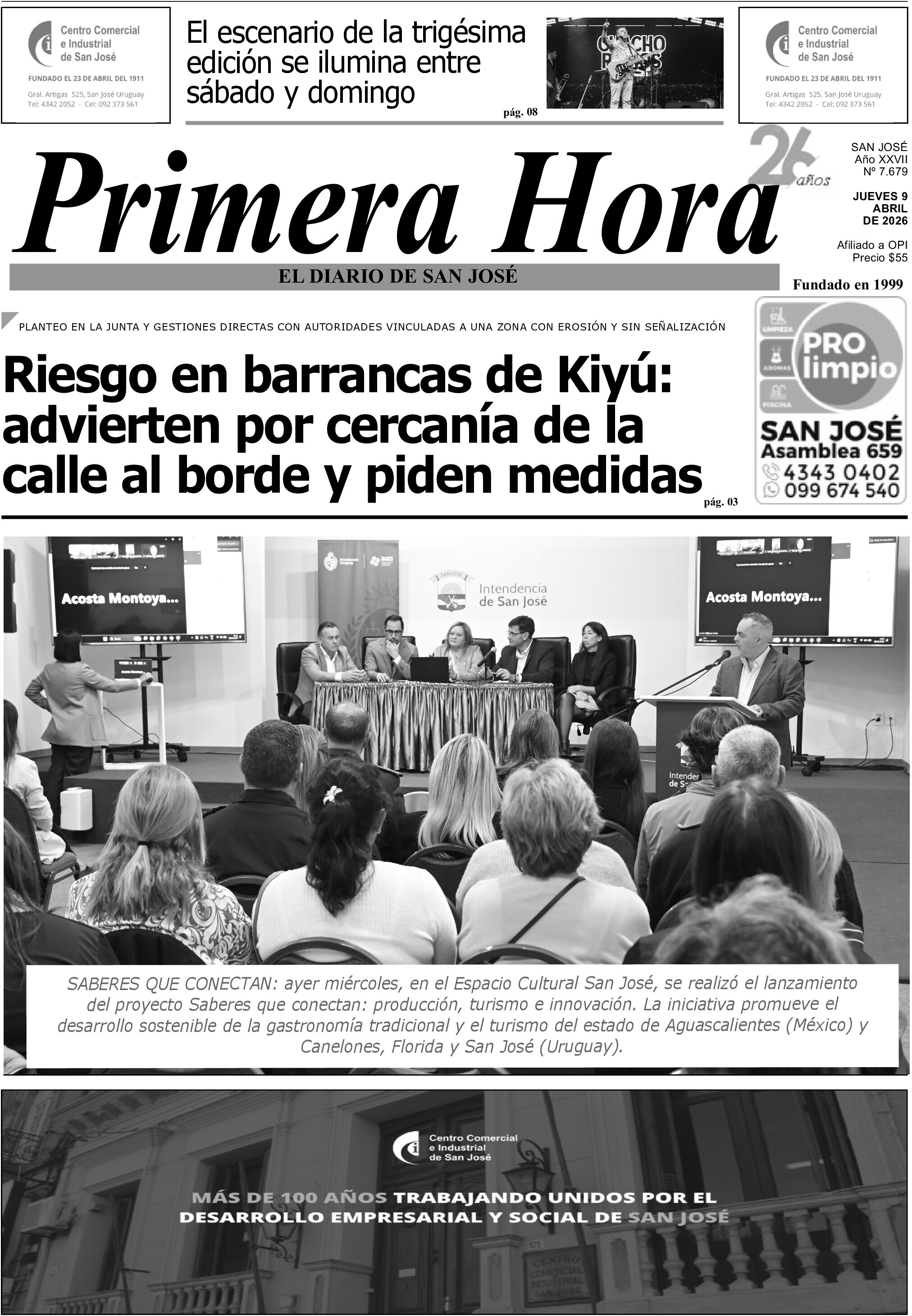 Portada del diario físico