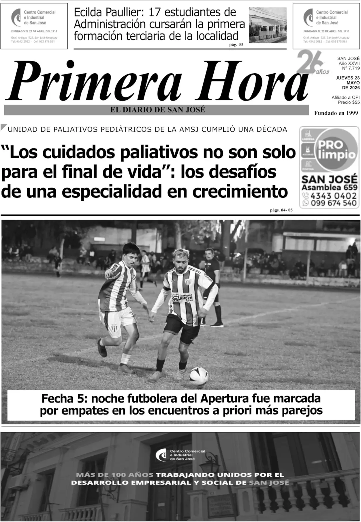 Portada del diario físico