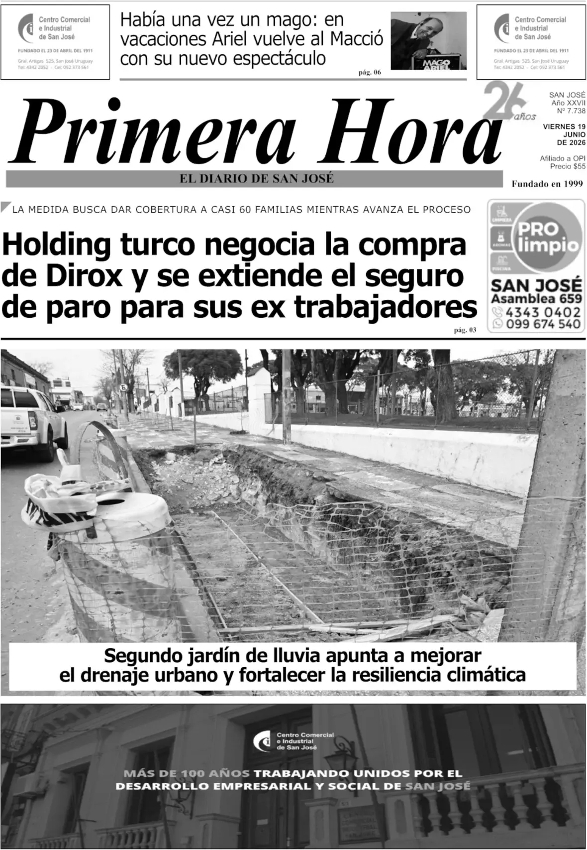 Portada del diario físico