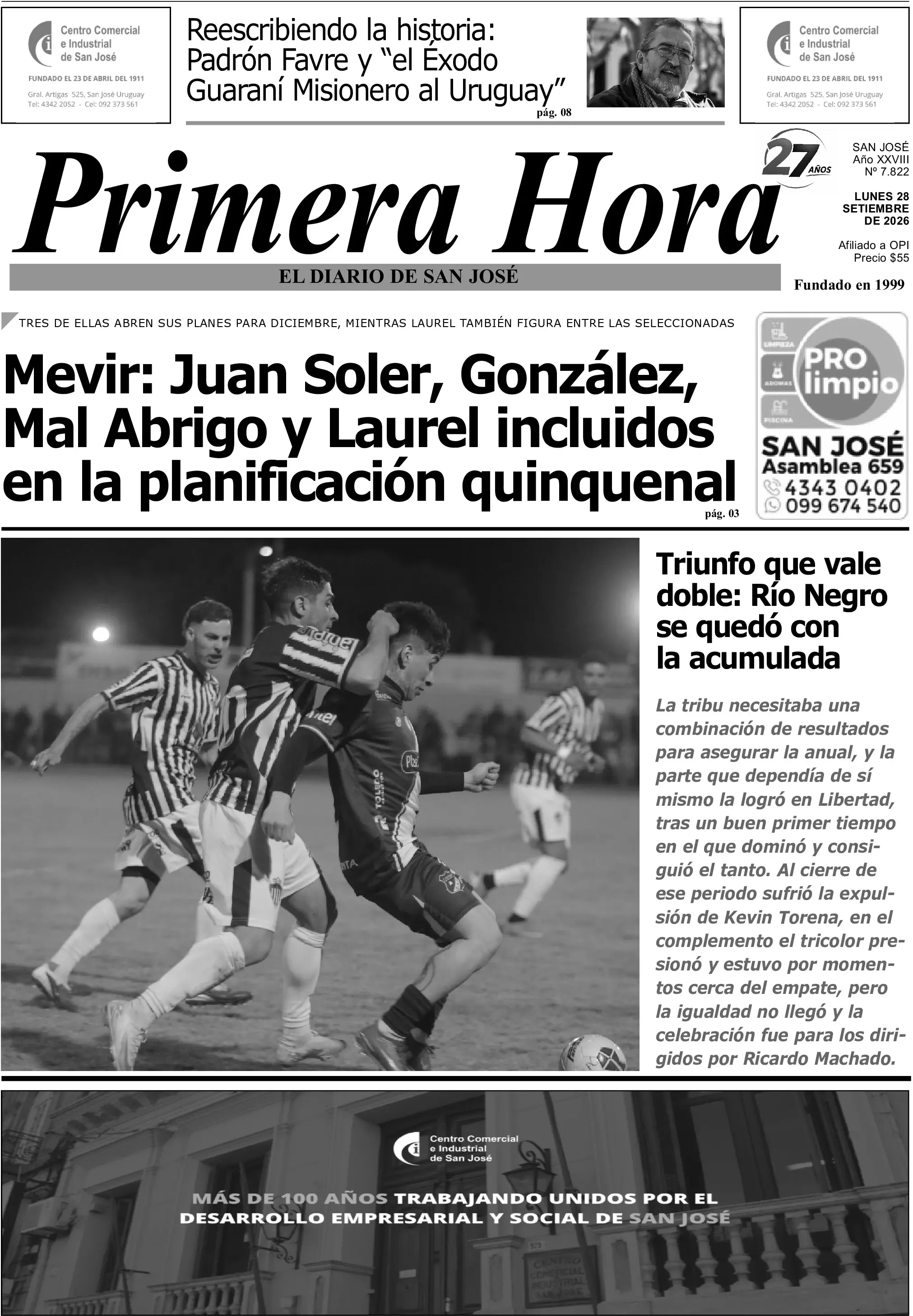 Portada del diario físico