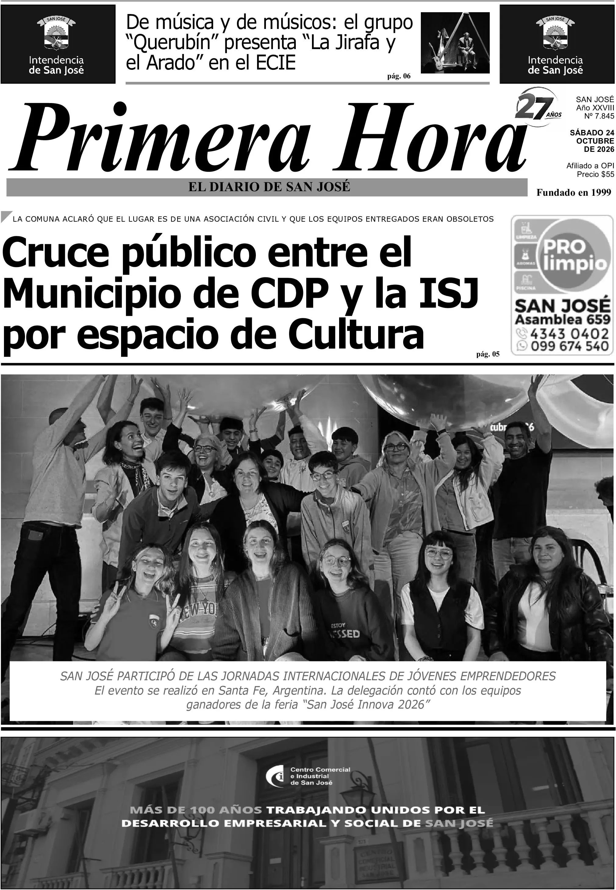 Portada del diario físico
