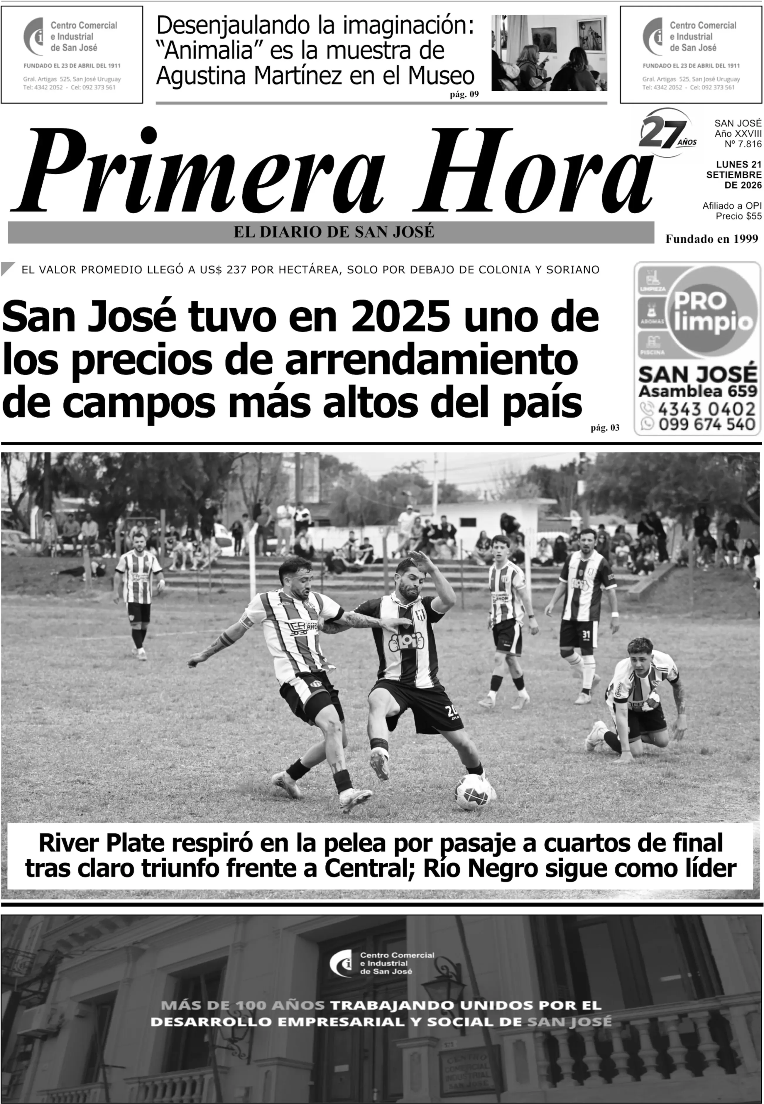 Portada del diario físico